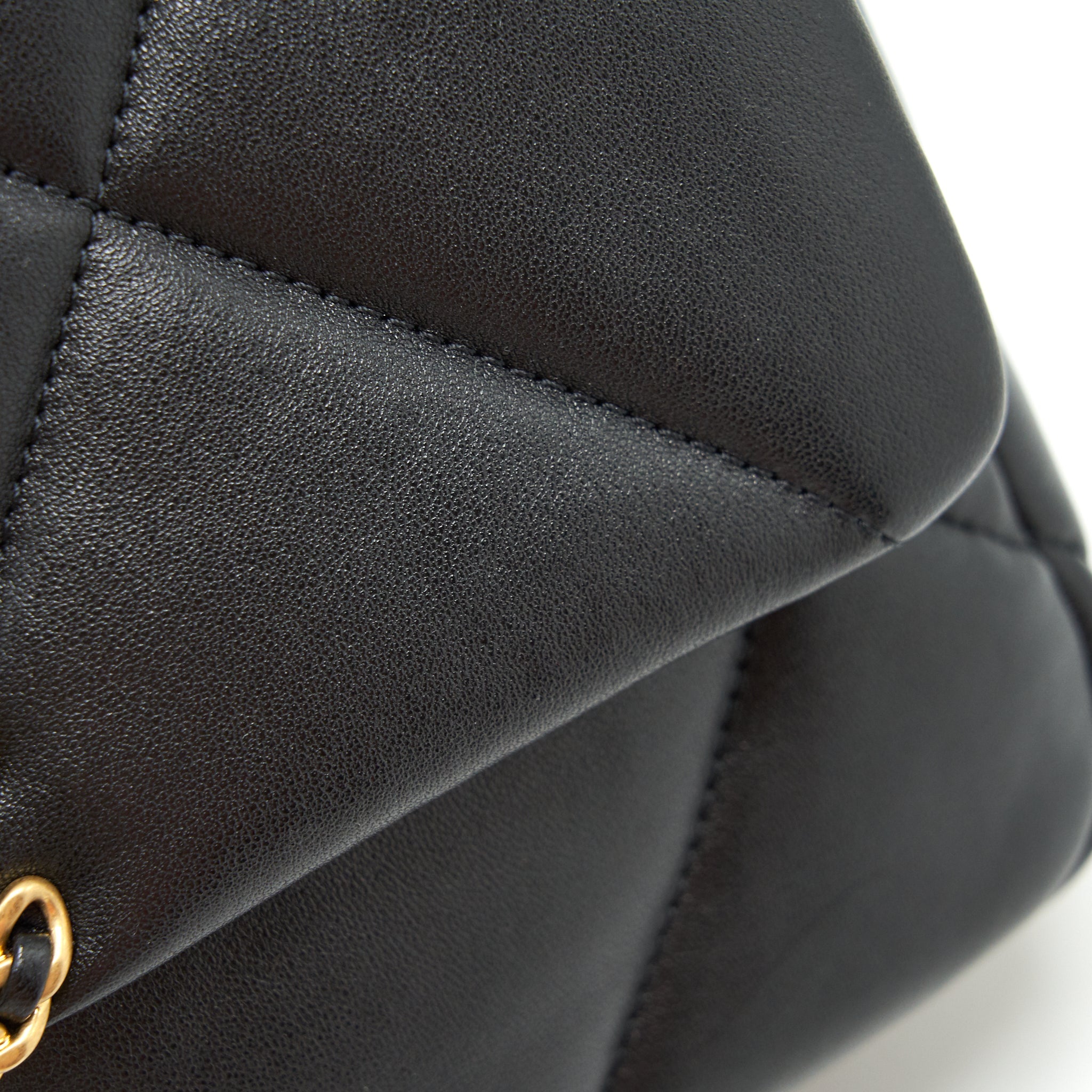CHANEL 19 FLAP BAG SMALL LAMBSKIN BLACK GOLD/SLIVER HARDWARE