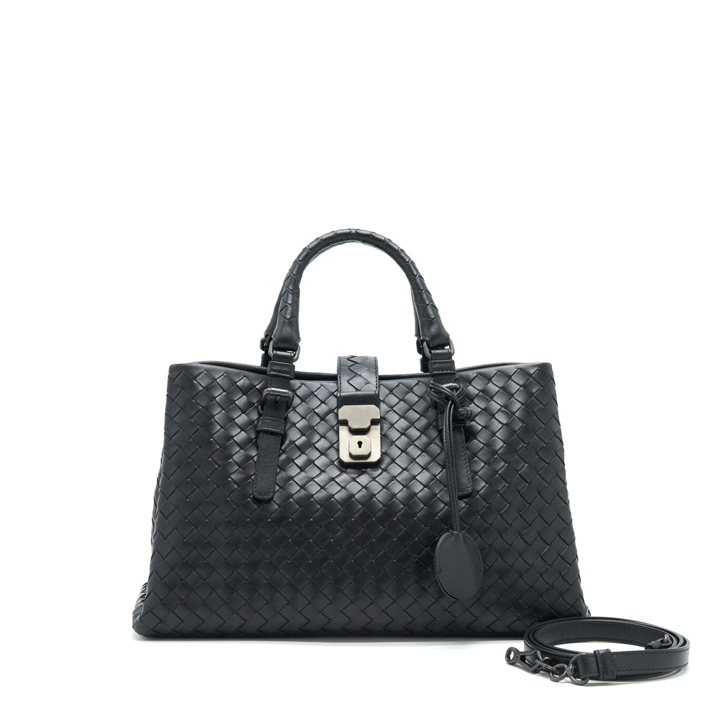 BOTTEGA VENETA INTRECCIATO ROMA BAG BLACK