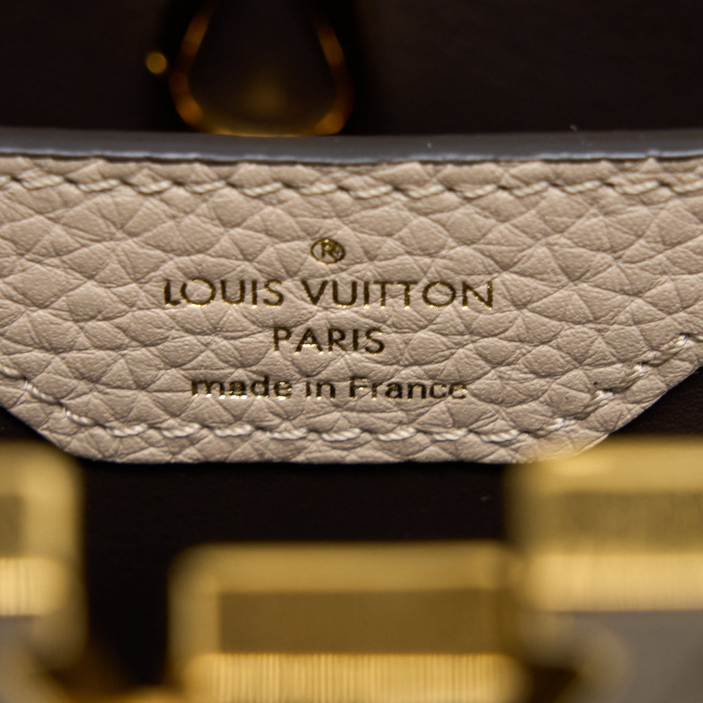 LOUIS VUITTON CAPUCINE MM TAURILLON GALET GHW