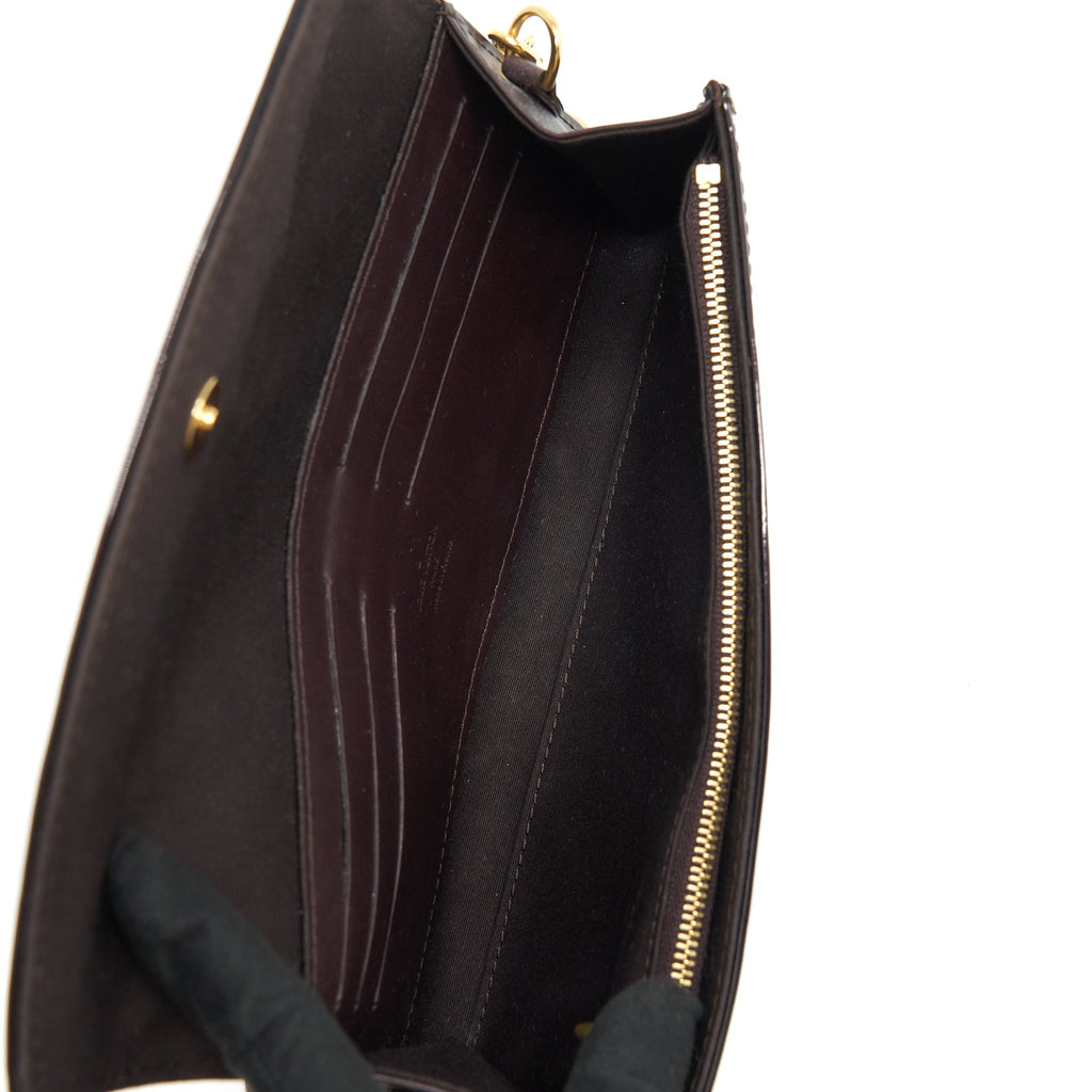 LOUIS VUITTON SUNSET BOULEVARDE SHOULDER BAG PATENT DARK RED GHW