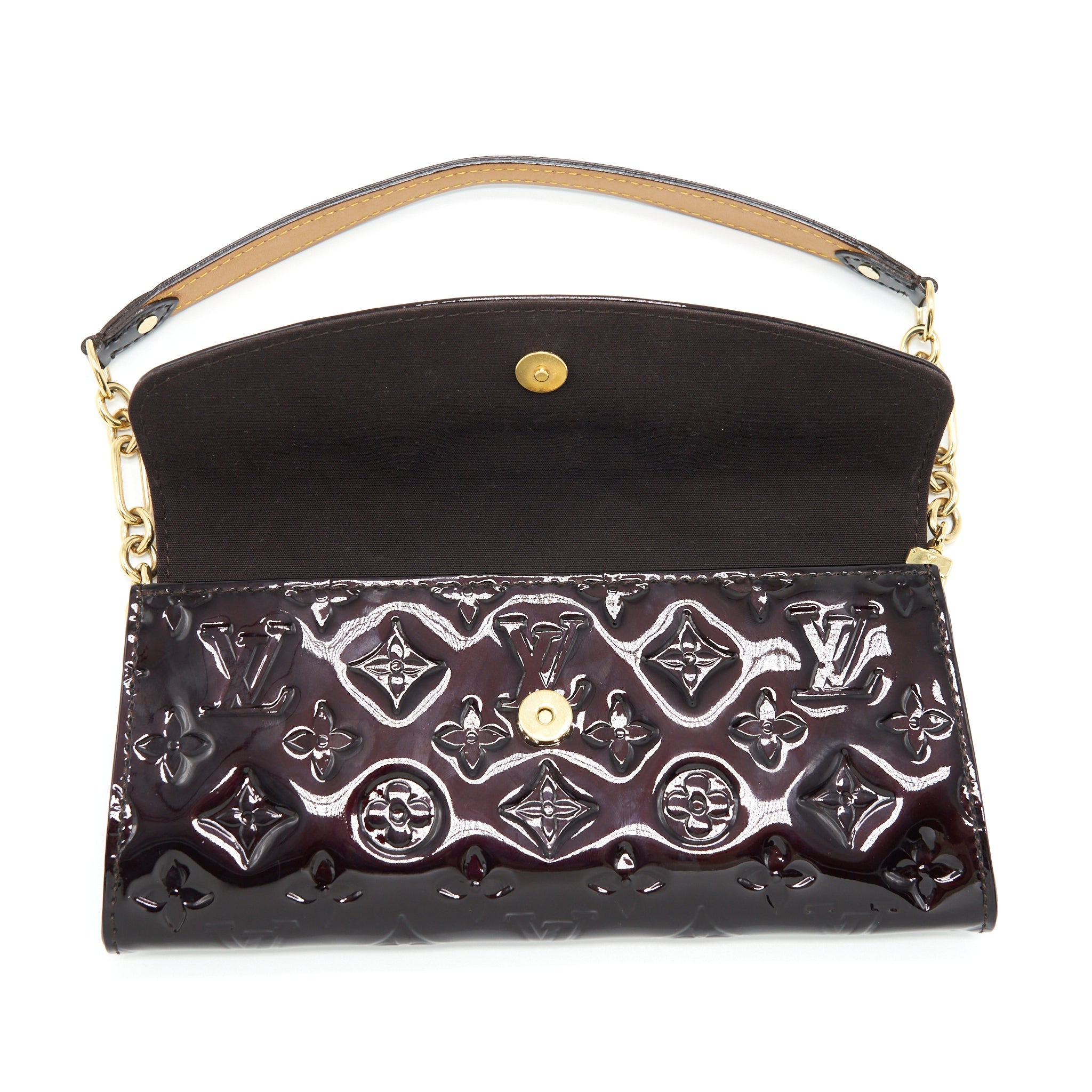 LOUIS VUITTON SUNSET BOULEVARDE SHOULDER BAG PATENT DARK RED GHW