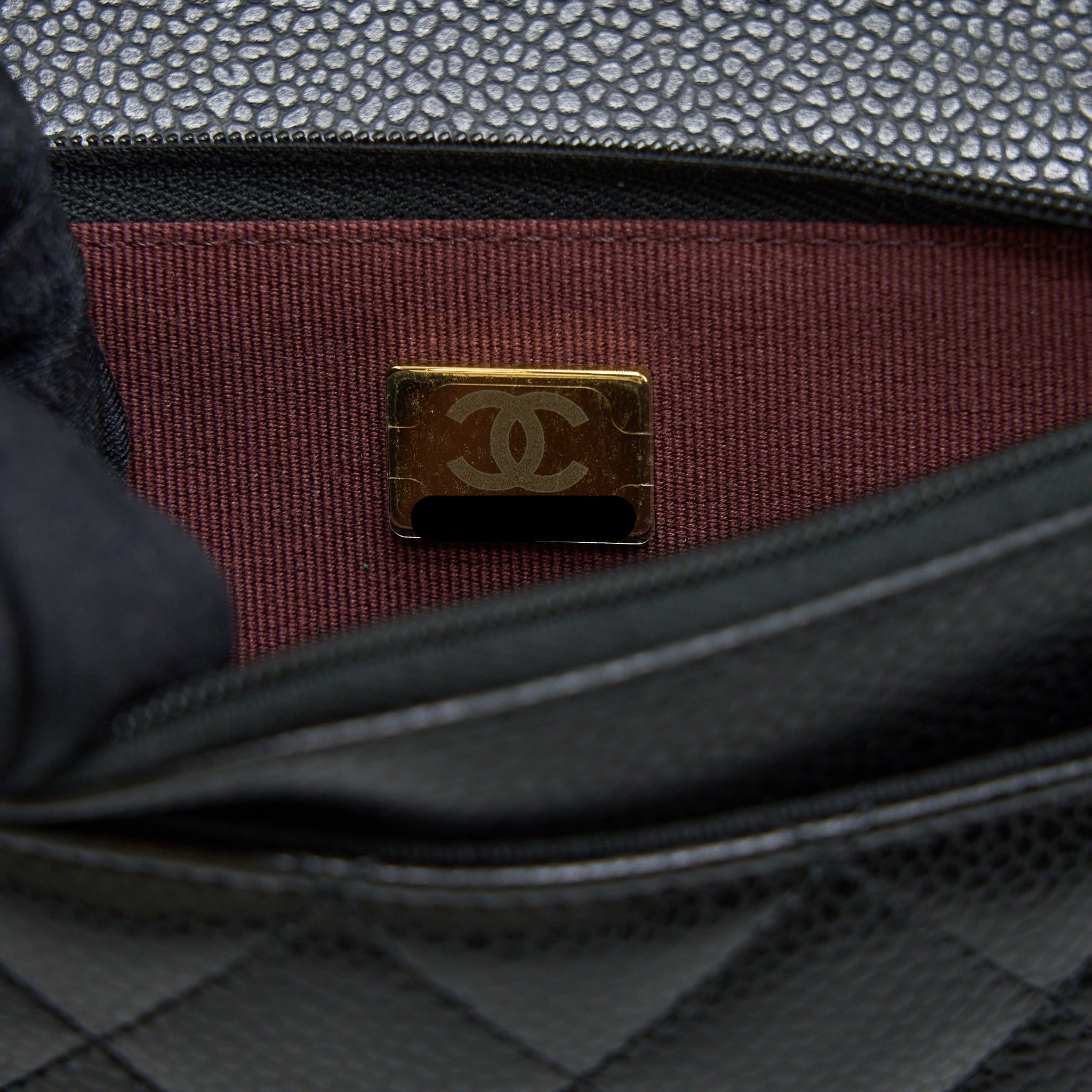 CHANEL CLASSIC WALLET ON CHAIN CAVIAR BLACK GHW (MICROCHIP)