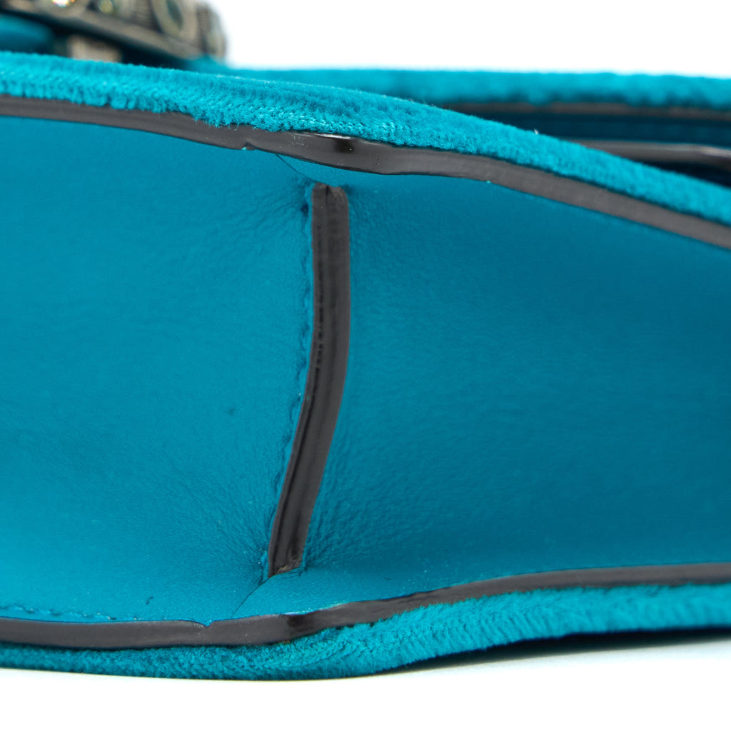 GUCCI SUPER MINI DIONYSUS BAG VELVET BLUE SHW