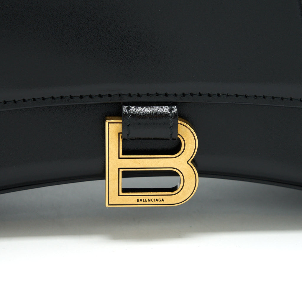 BALENCIAGA HOURGLASS S CALFSKIN BLACK GHW