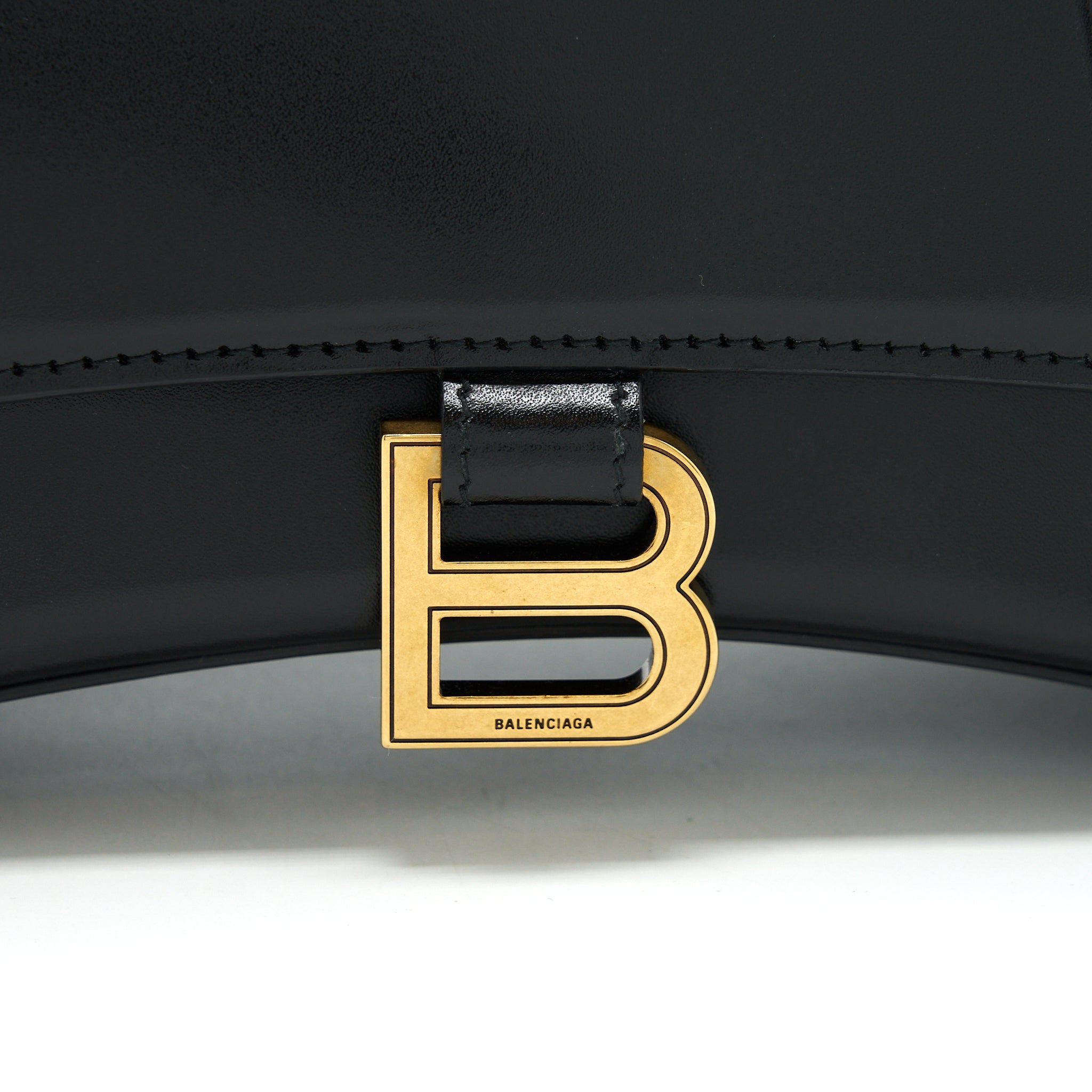 BALENCIAGA HOURGLASS S CALFSKIN BLACK GHW