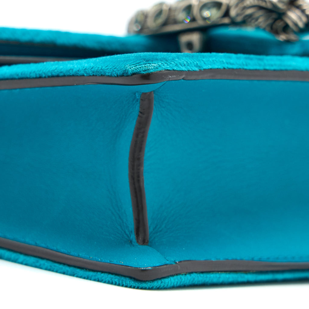 GUCCI SUPER MINI DIONYSUS BAG VELVET BLUE SHW