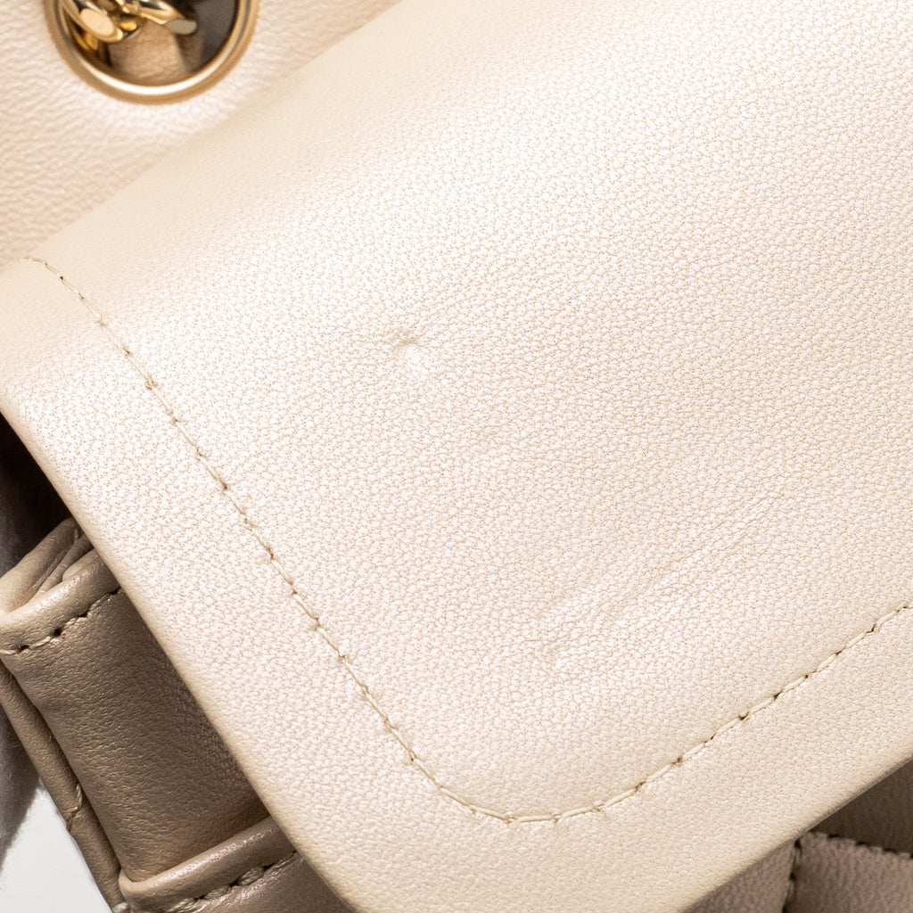 CHANEL MEDIUM CLASSIC DOUBLE FLAP BAG LAMBSKIN IRIDESCENT IVORY LGHW