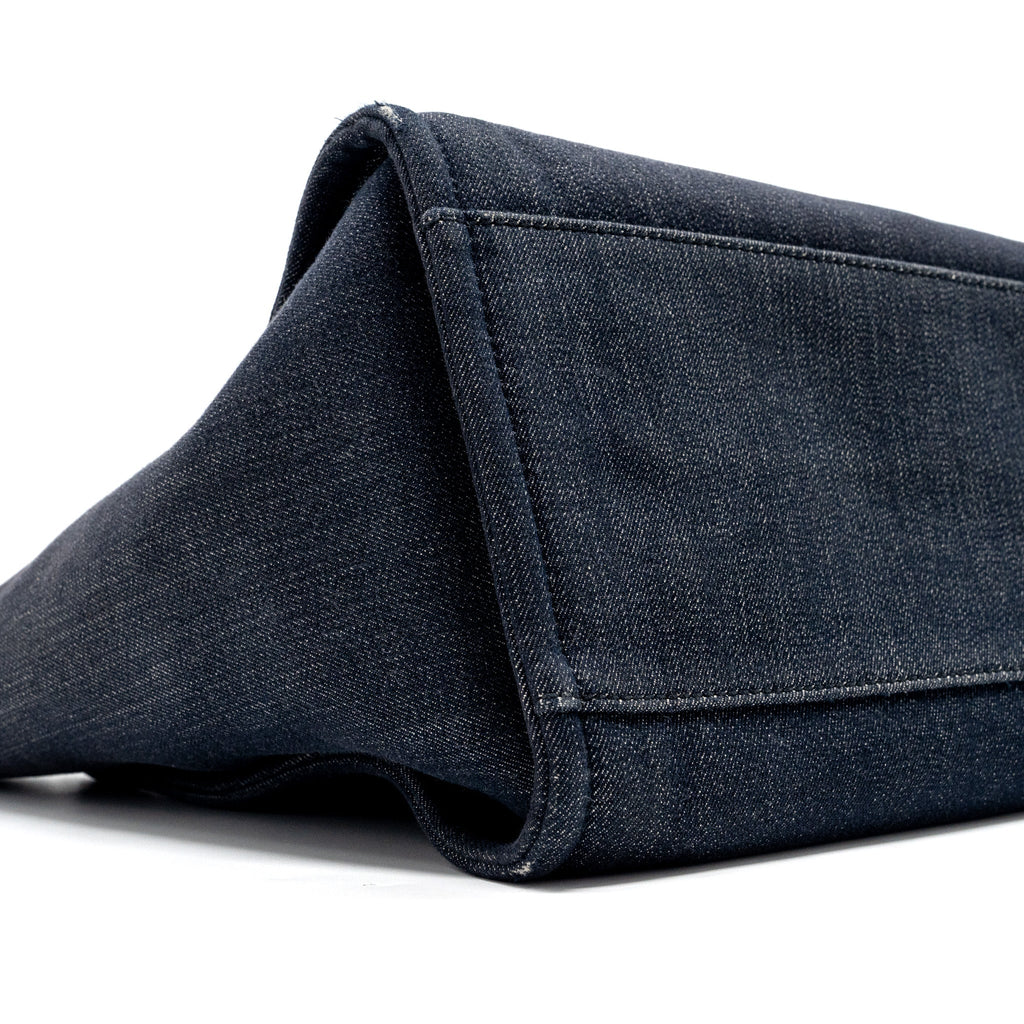 CHANEL DEAUVILLE TOTE BAG CANVAS BLUE DENIM SHW