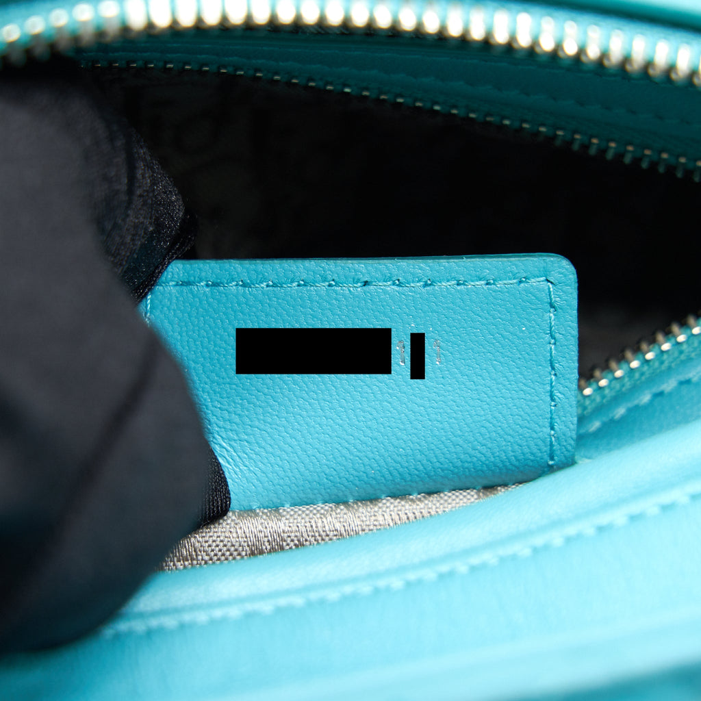 DIOR MEDIUM LADY DIOR LAMBSKIN BLUE SHW