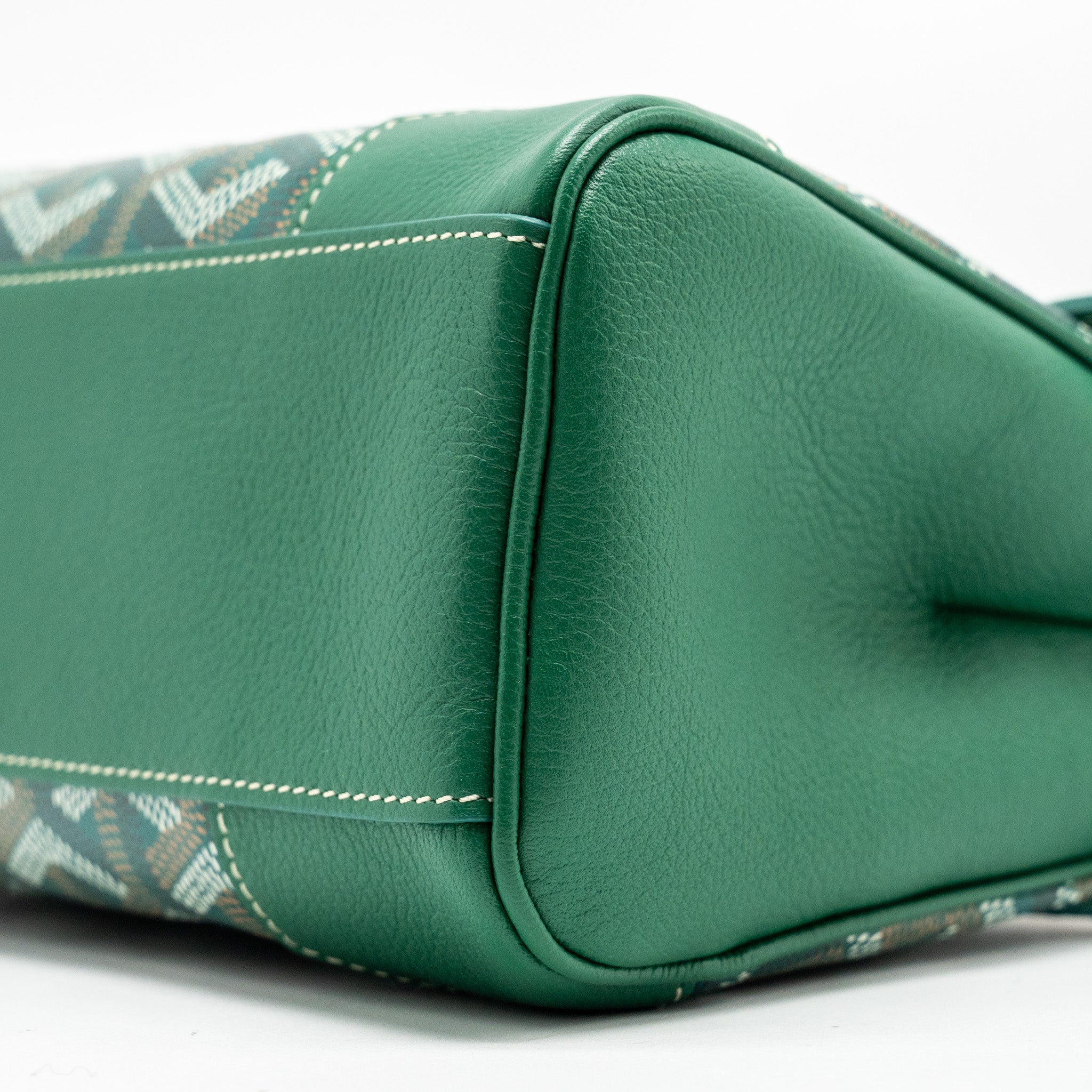 GOYARD MINI SAIGON BAG GOYARDLINE CANVAS/CALFSKIN GREEN SHW