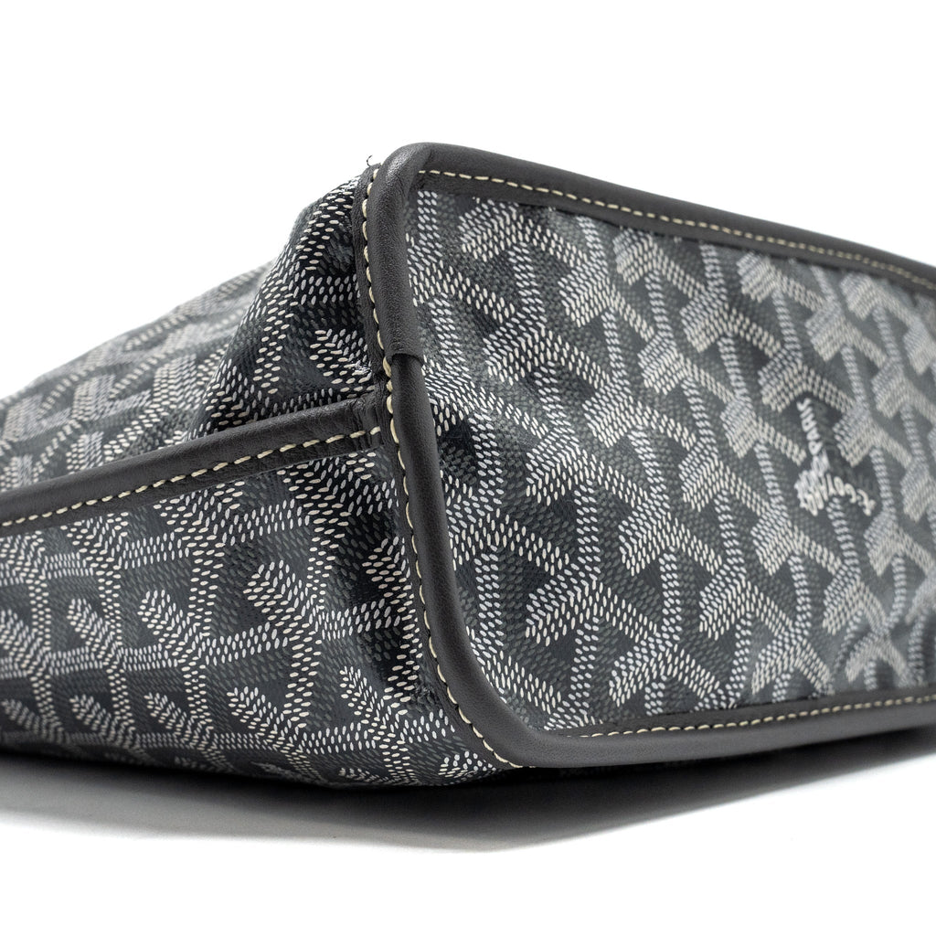GOYARD MINI ANJOU TOTE BAG GOYARDINE CANVAS/CALFSKIN GREY SHW