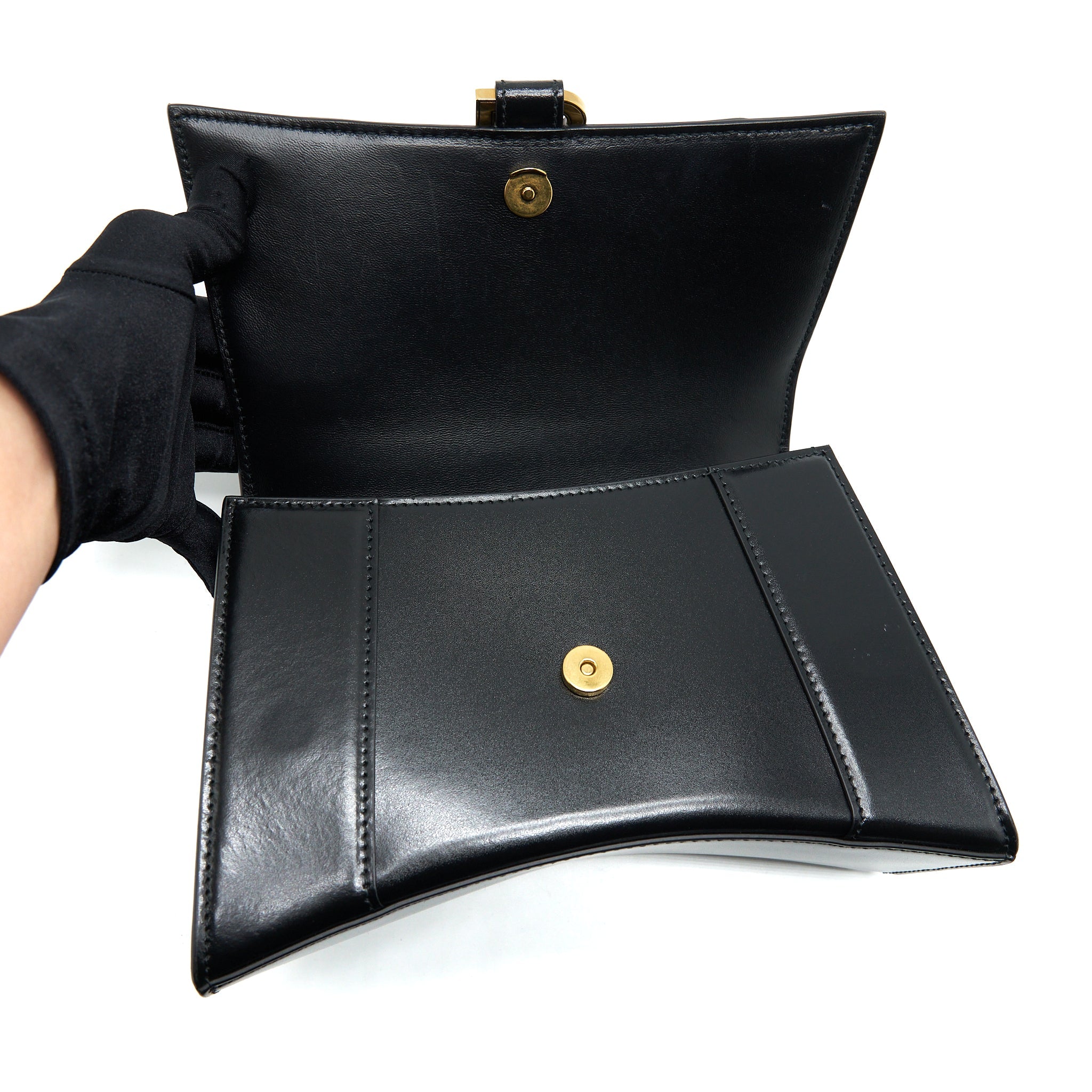 BALENCIAGA HOURGLASS S CALFSKIN BLACK GHW