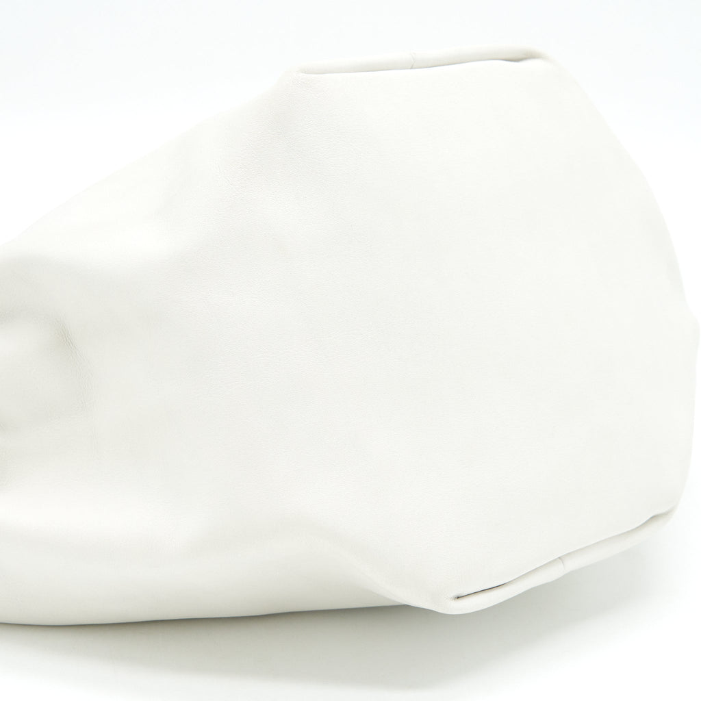 BOTTEGA VENETA DOUBLE KNOT LEATHER SHOULDER BAG WHITE