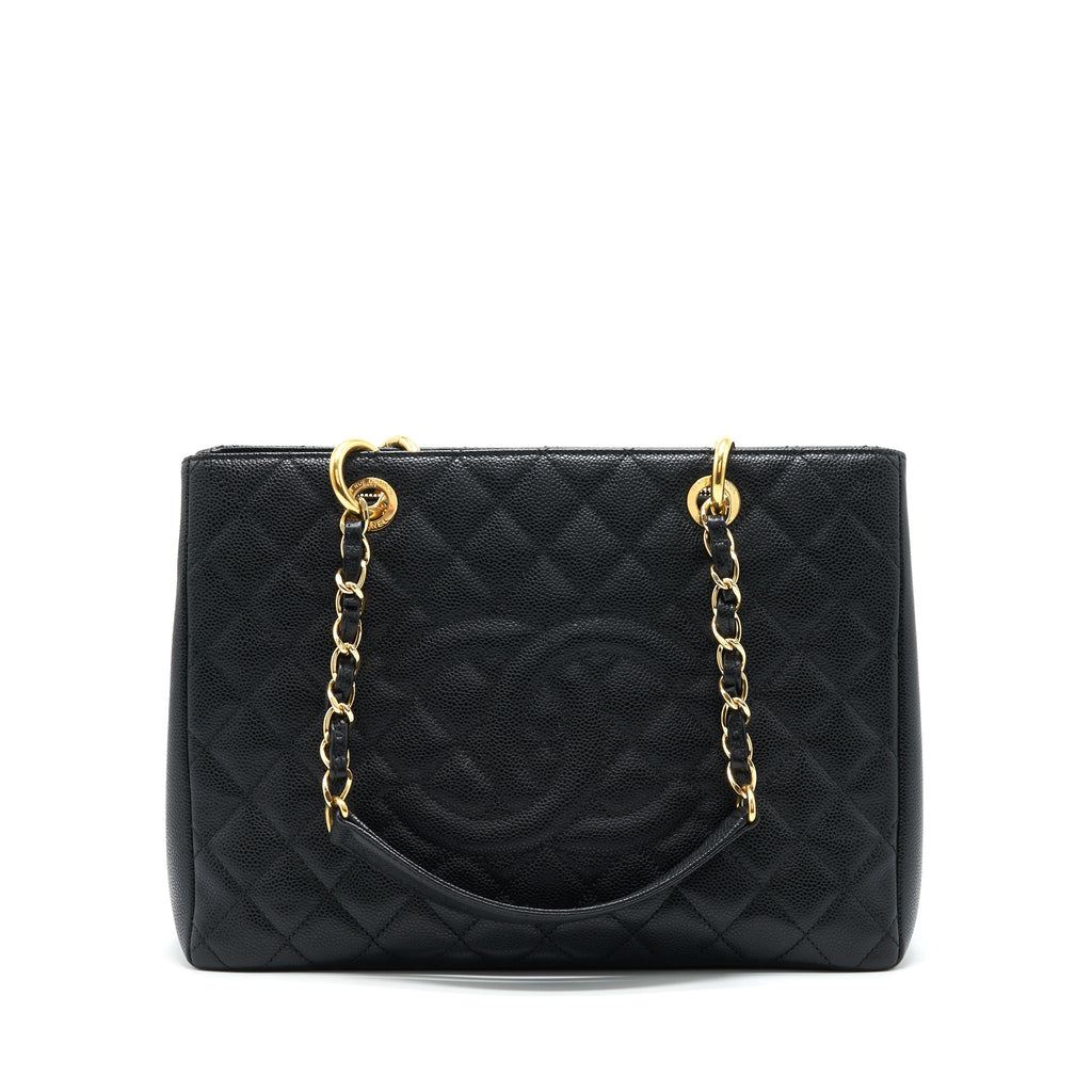 CHANEL GRAND SHOPPING TOTE BAG CAVIAR BLACK GHW