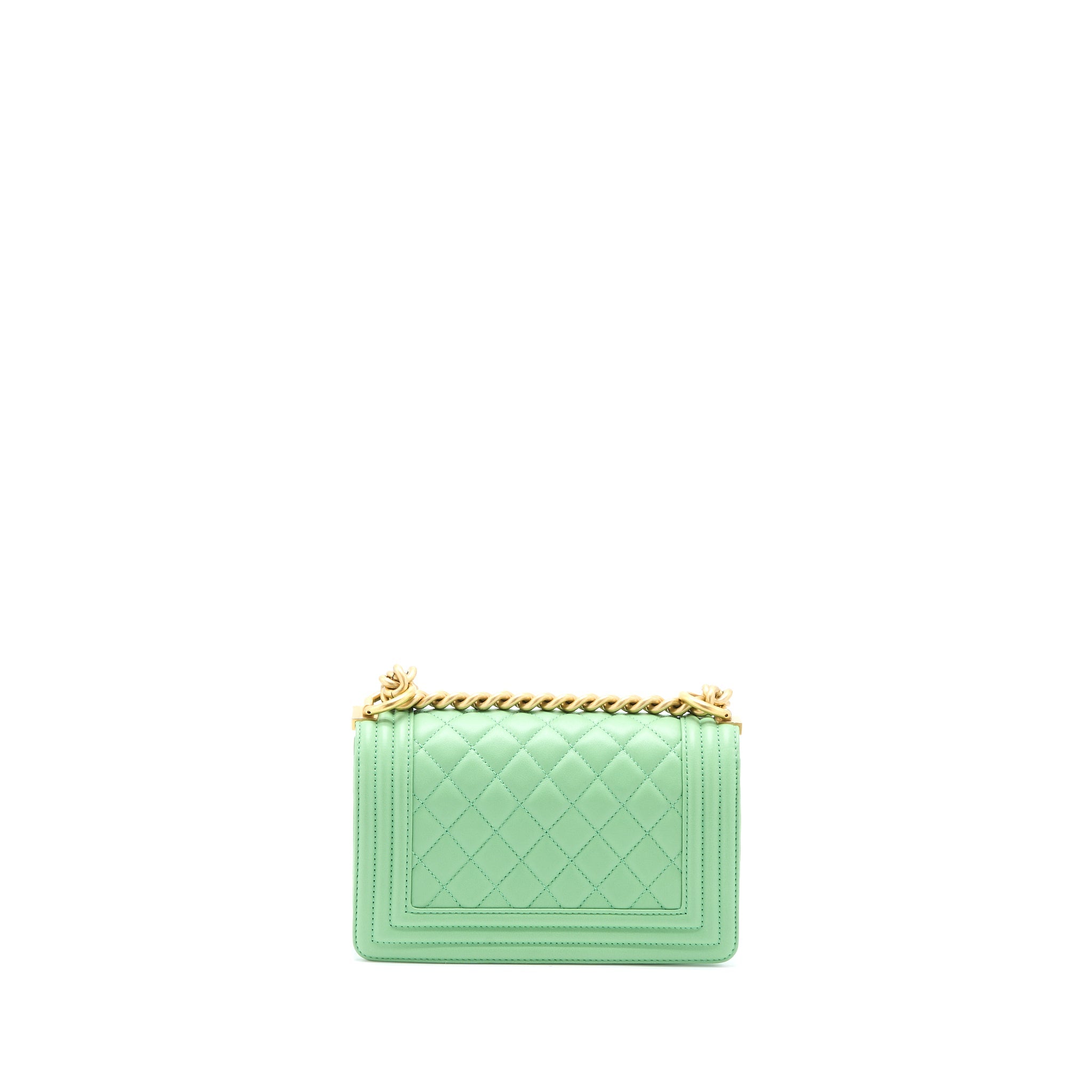 CHANEL SMALL BOY BAG CALFSKIN GREEN GHW