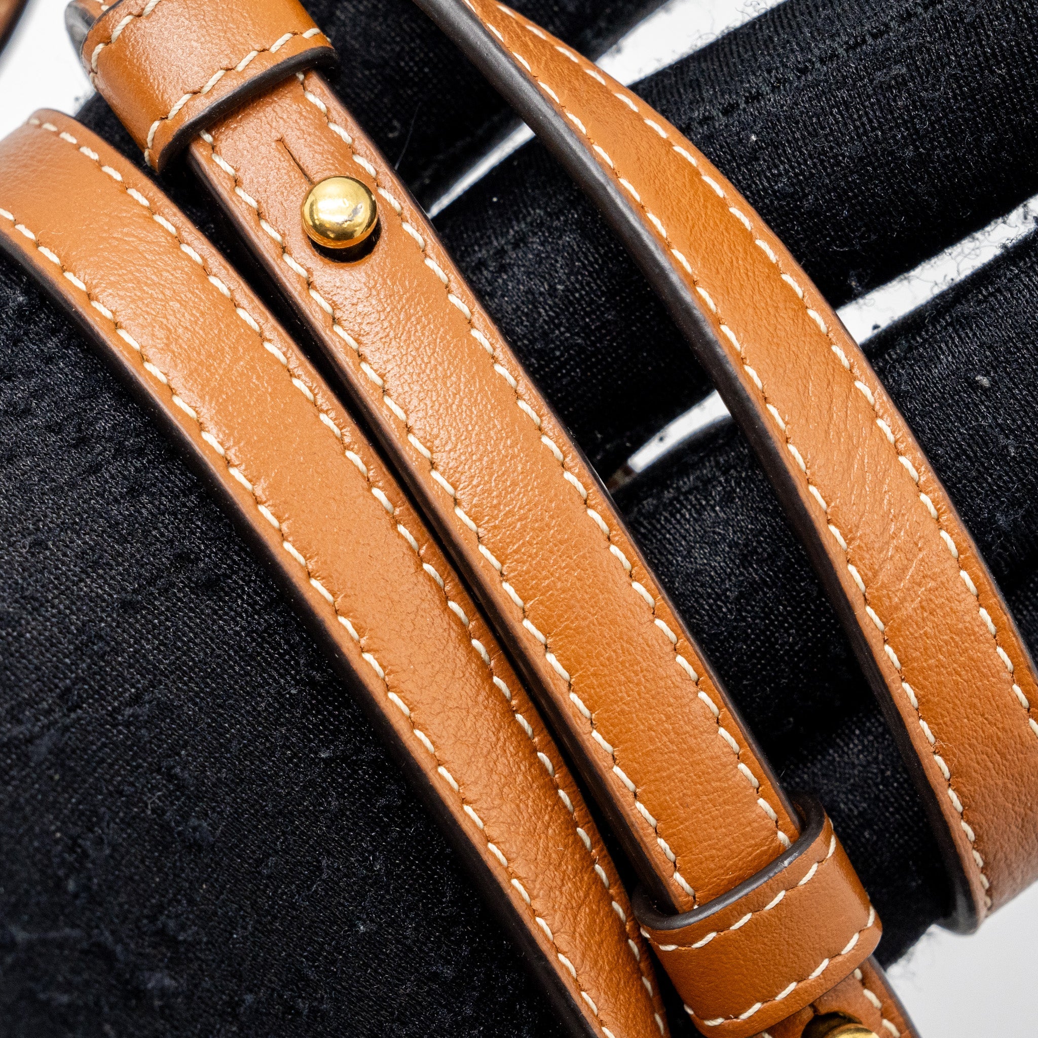 CELINE WALLET ON STRAP TRIOMPHE CANVAS/SMOOTH LAMBSKIN TAN GHW