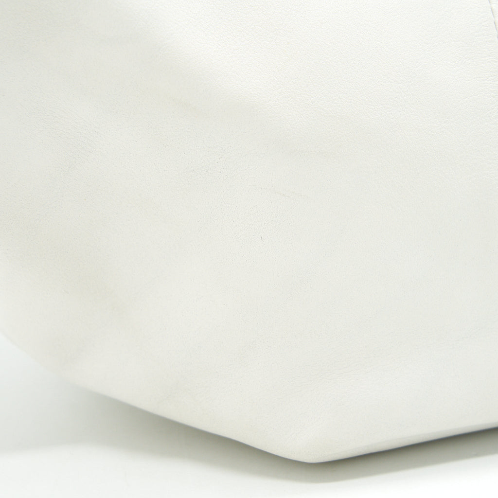 BOTTEGA VENETA DOUBLE KNOT LEATHER SHOULDER BAG WHITE