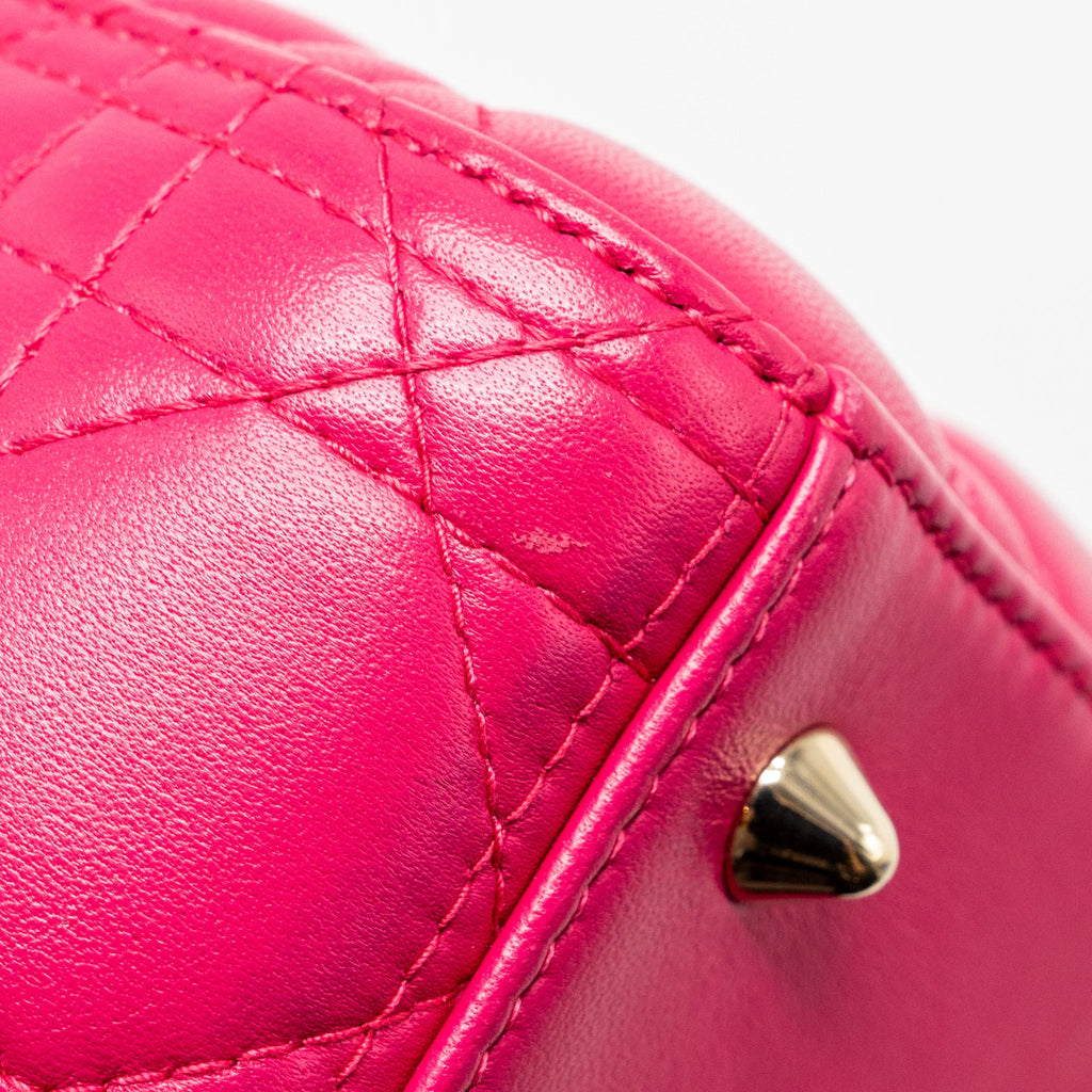 DIOR MEDIUM LADY DIOR LAMBSKIN PINK LGHW