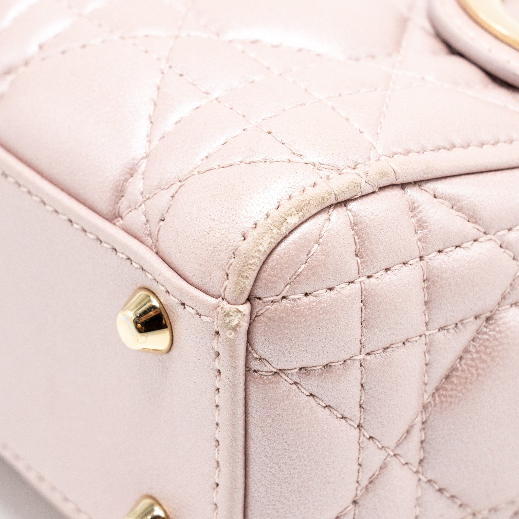 DIOR MINI LADY DIOR LAMBSKIN LIGHT PINK LGHW