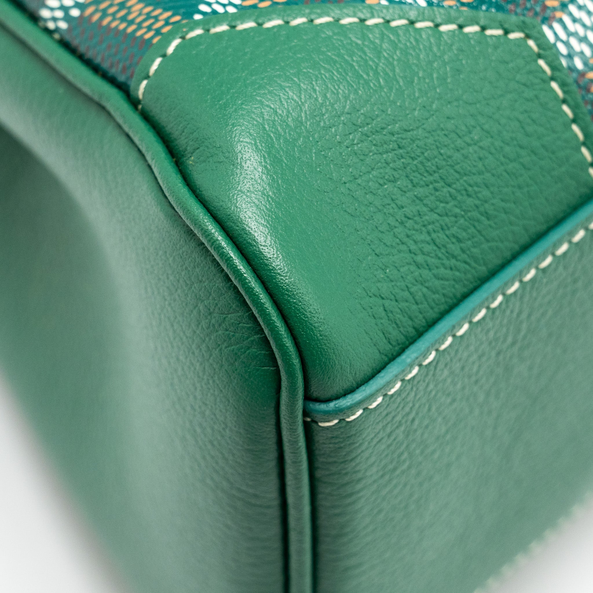 GOYARD MINI SAIGON BAG GOYARDLINE CANVAS/CALFSKIN GREEN SHW