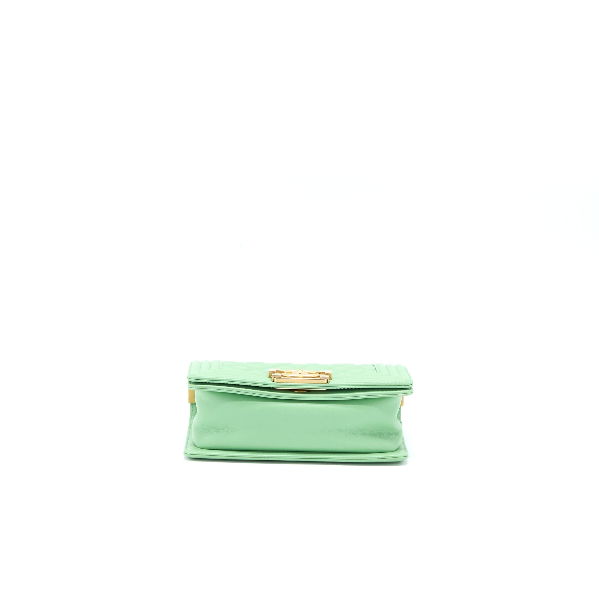 CHANEL SMALL BOY BAG CALFSKIN GREEN GHW