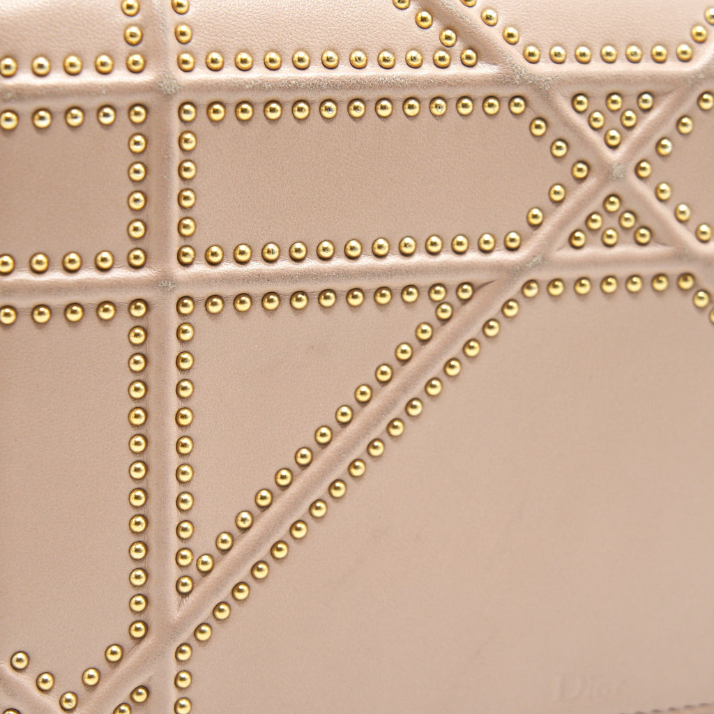 DIOR SMALL STUDDED DIORAMA BEIGE GHW