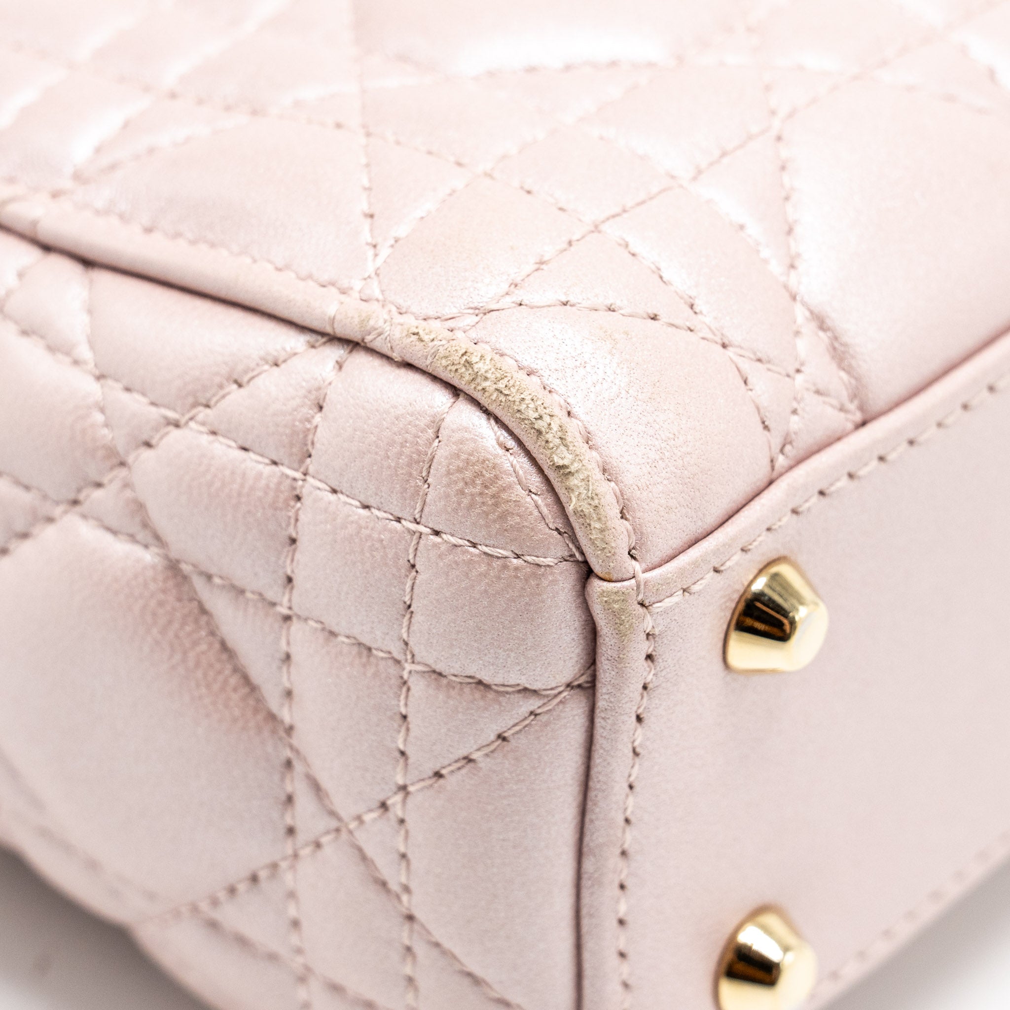 DIOR MINI LADY DIOR LAMBSKIN LIGHT PINK LGHW