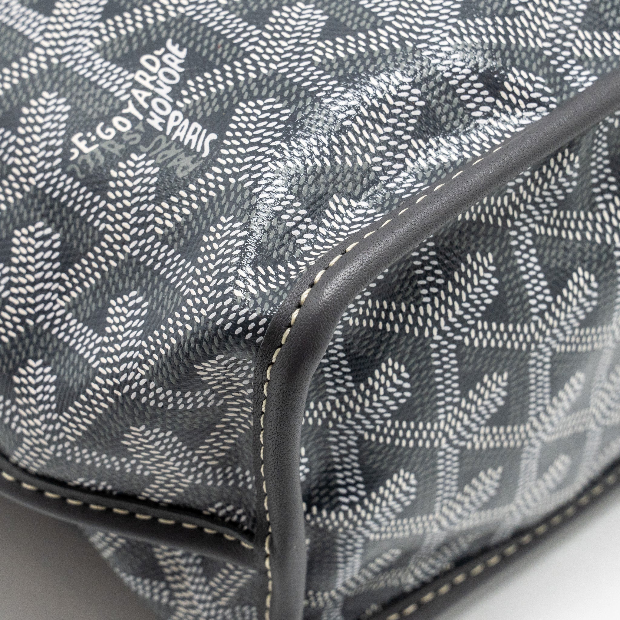 GOYARD MINI ANJOU TOTE BAG GOYARDINE CANVAS/CALFSKIN GREY SHW