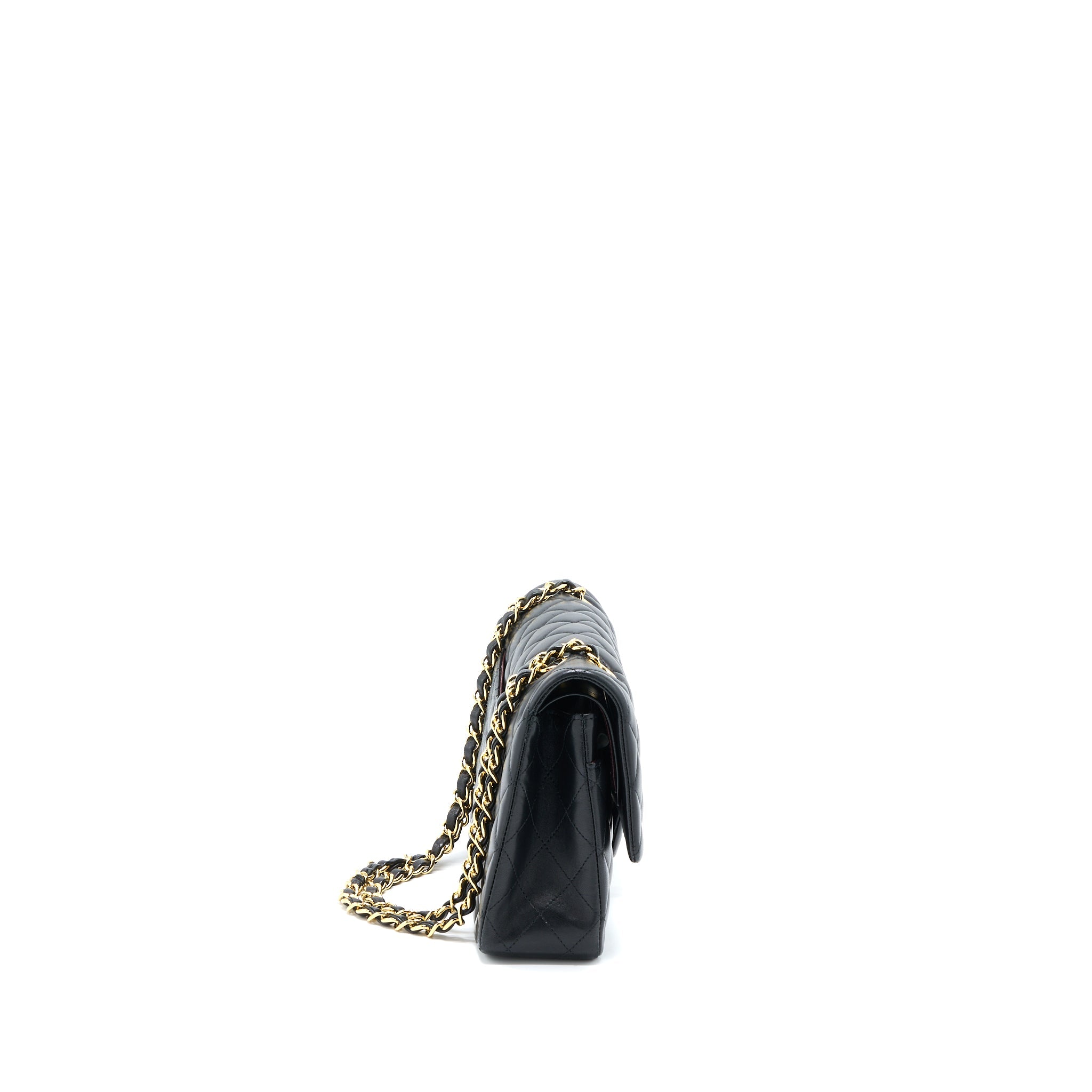 CHANEL MEDIUM CLASSIC DOUBLE FLAP BAG LAMBSKIN BLACK GHW