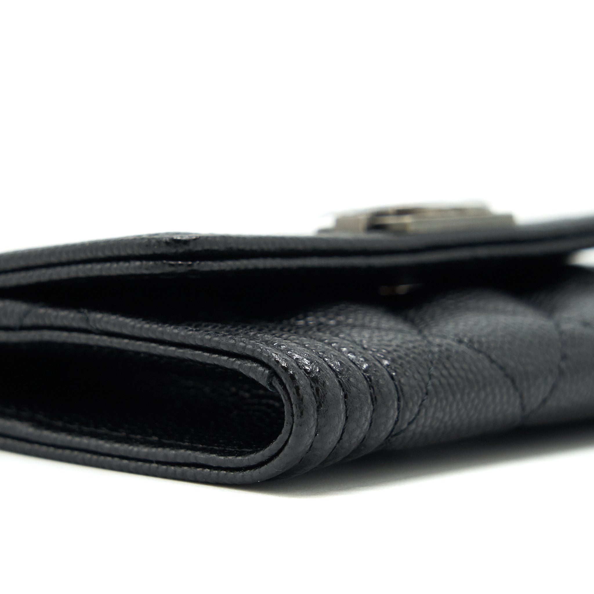 CHANEL BOY CARDHOLDER CAVIAR BLACK RUTHENIUM SHW