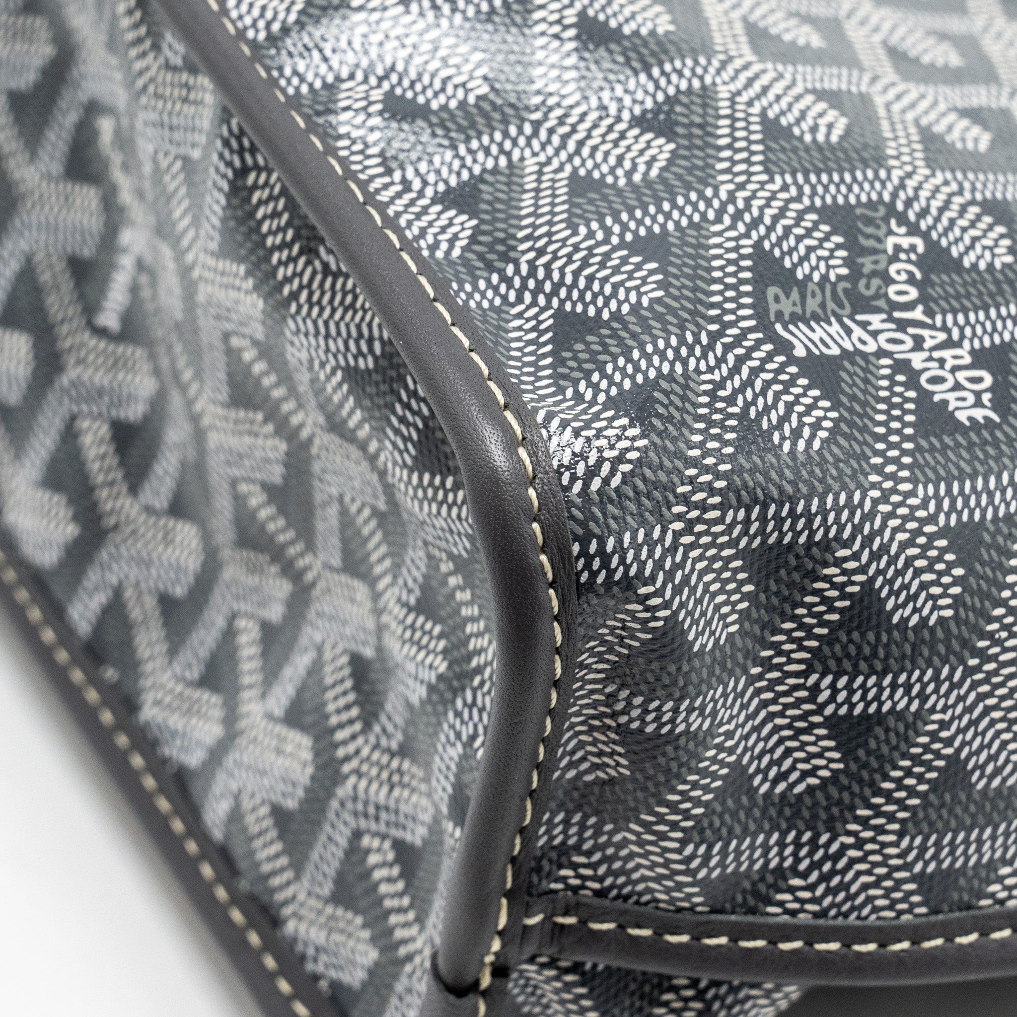 GOYARD MINI ANJOU TOTE BAG GOYARDINE CANVAS/CALFSKIN GREY SHW