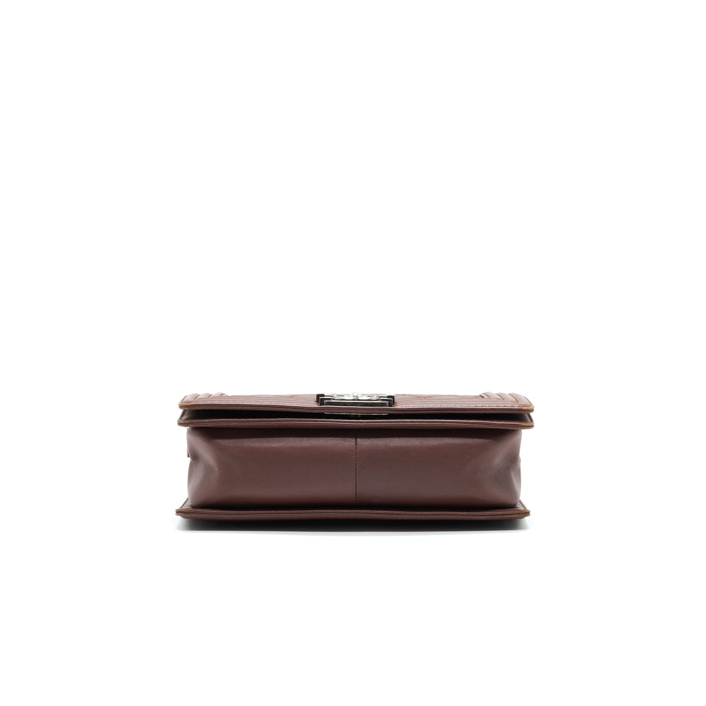 CHANEL MEDIUM BOY CHANEL BAG CHOCOLATE BROWN SHW
