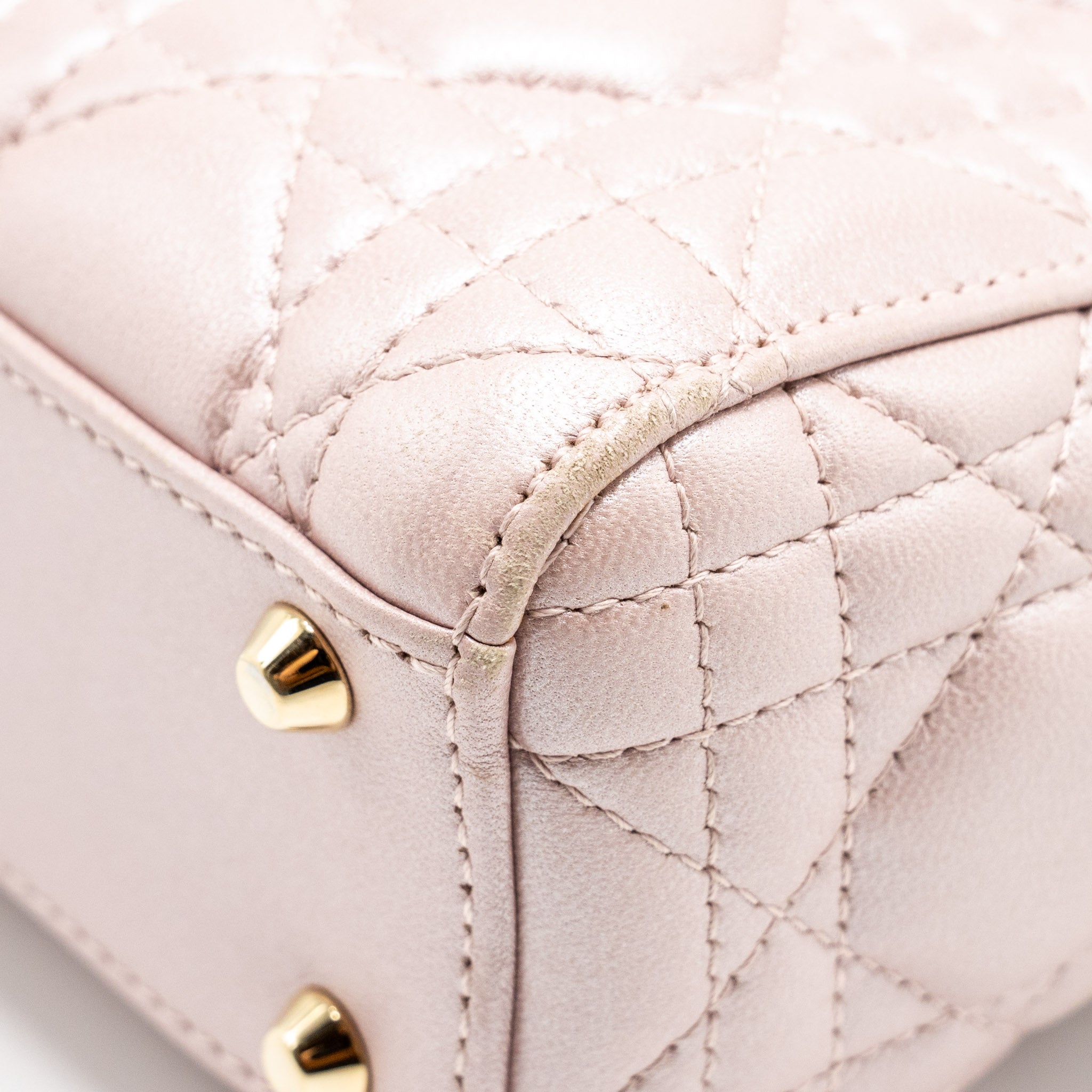 DIOR MINI LADY DIOR LAMBSKIN LIGHT PINK LGHW