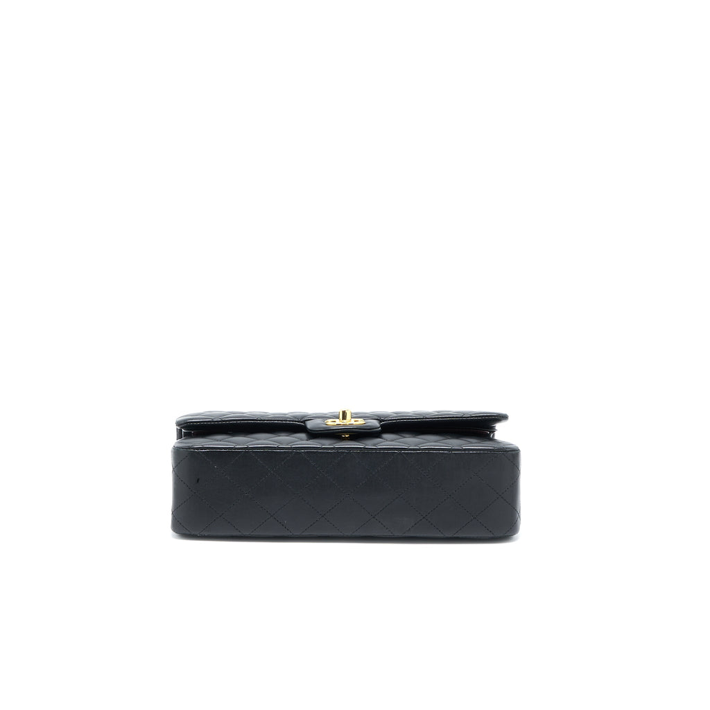 CHANEL MEDIUM CLASSIC DOUBLE FLAP BAG LAMBSKIN BLACK GHW