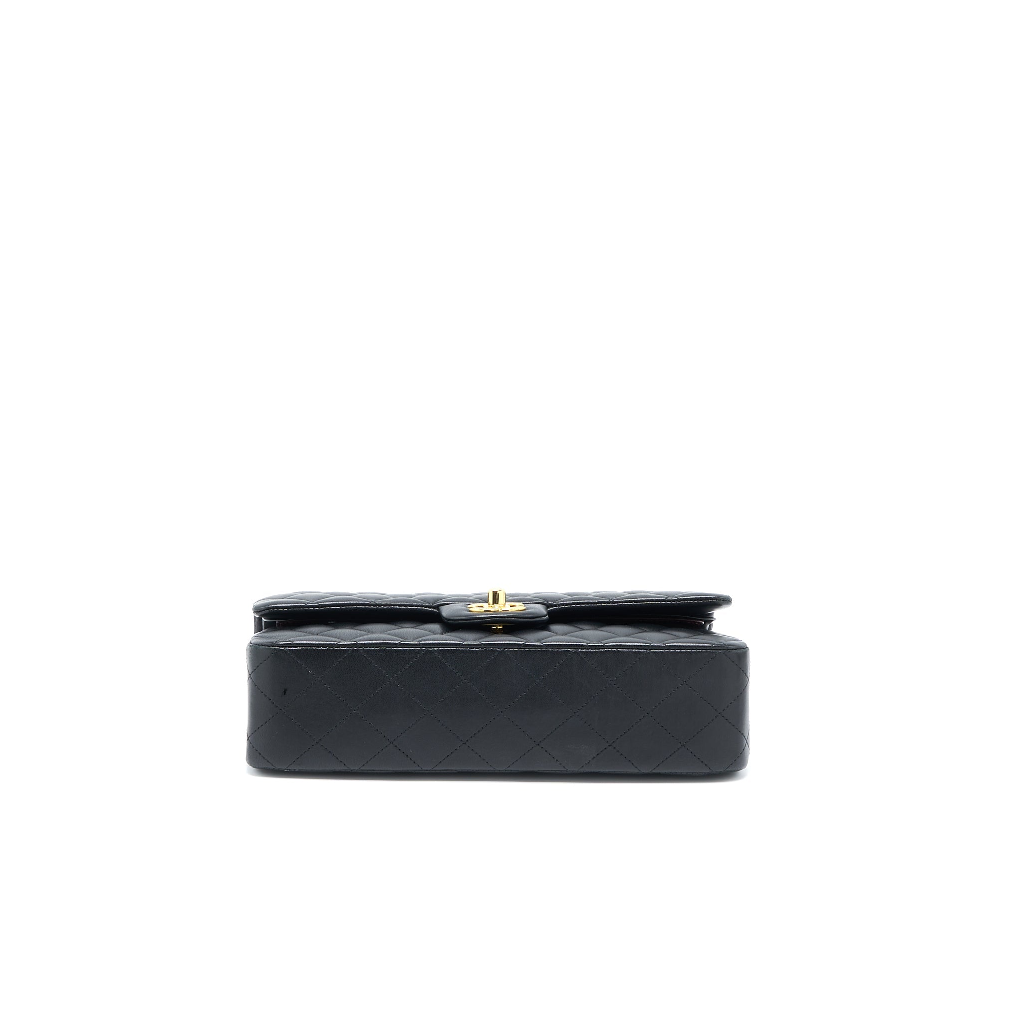CHANEL MEDIUM CLASSIC DOUBLE FLAP BAG LAMBSKIN BLACK GHW