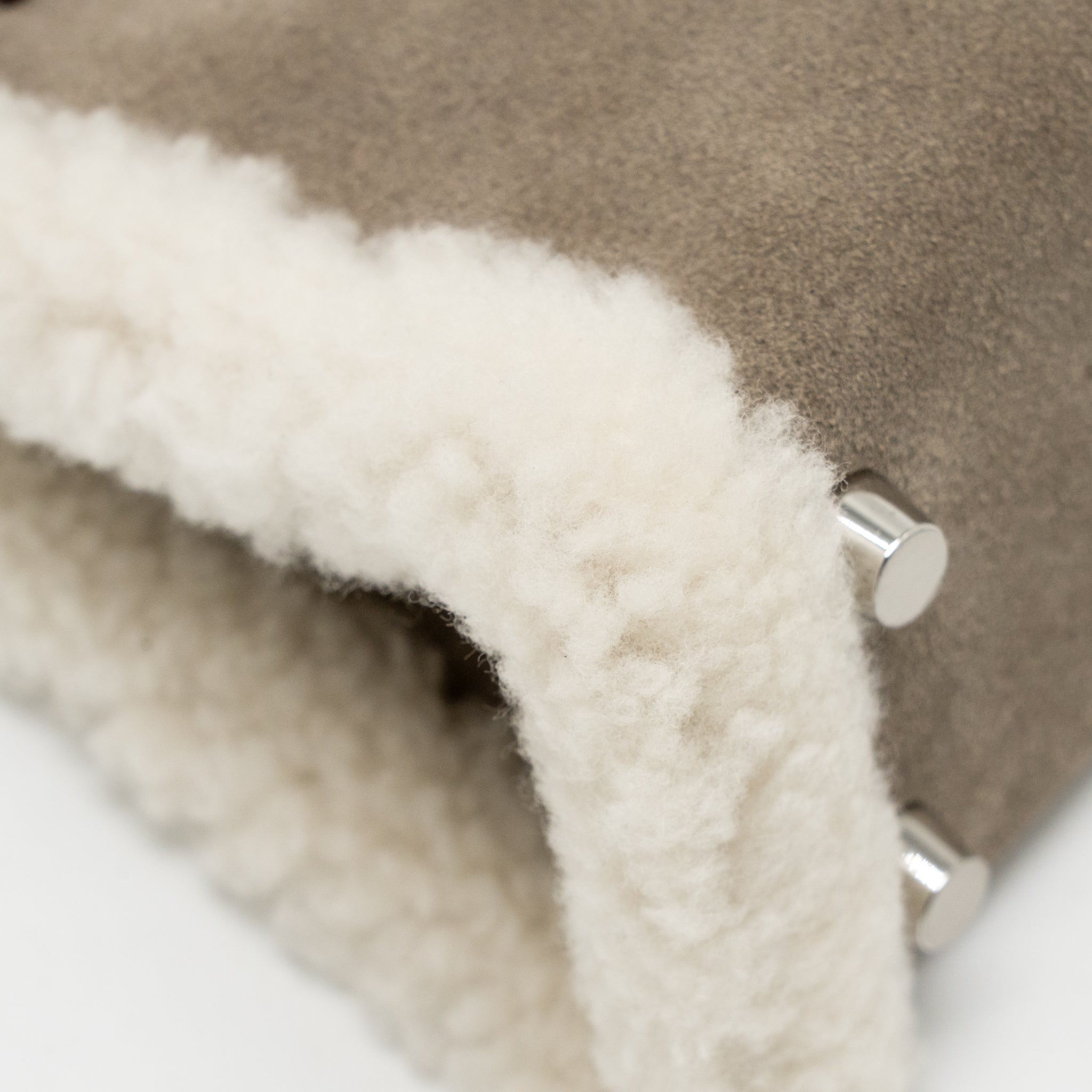 HERMES MINI KELLY PLUCH GRIZZLY/SWIFT/MOUTON MERINOS GRIS CAILLOU/ECRU/ETOUPE SHW