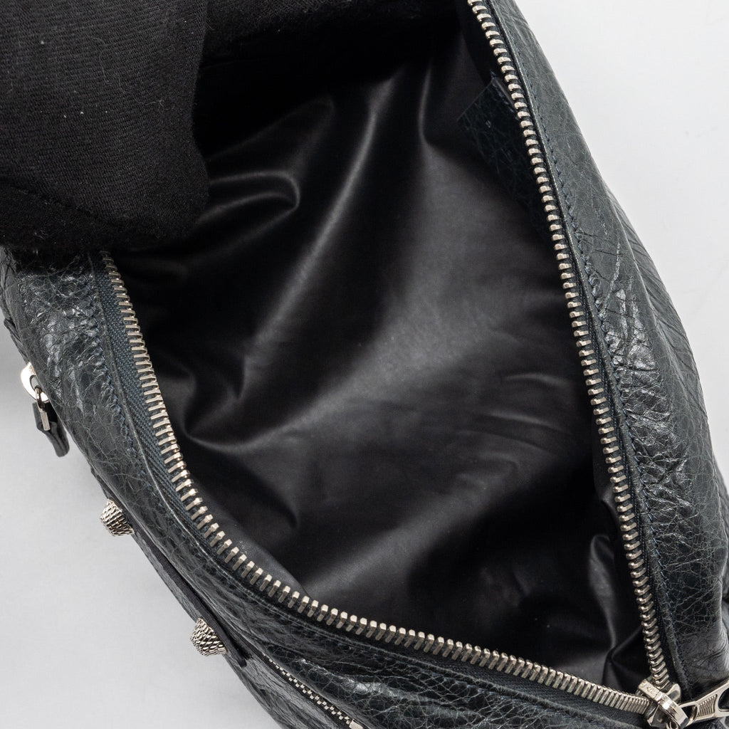 BALENCIAGA MINI CITY CROSSBODY CHAIN BAG LEATHER GREY SHW