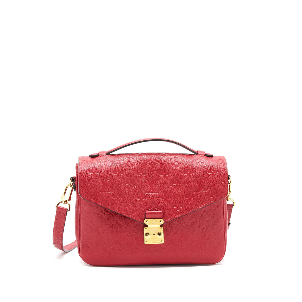 LOUIS VUITTON POCHETTE METIS LEATHER BAG RED