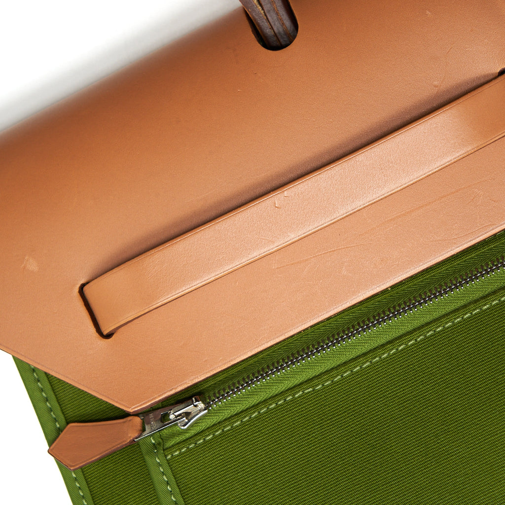 HERMES HERBAG ZIP 39 CANVAS PELOUSE/ NATURE SHW
