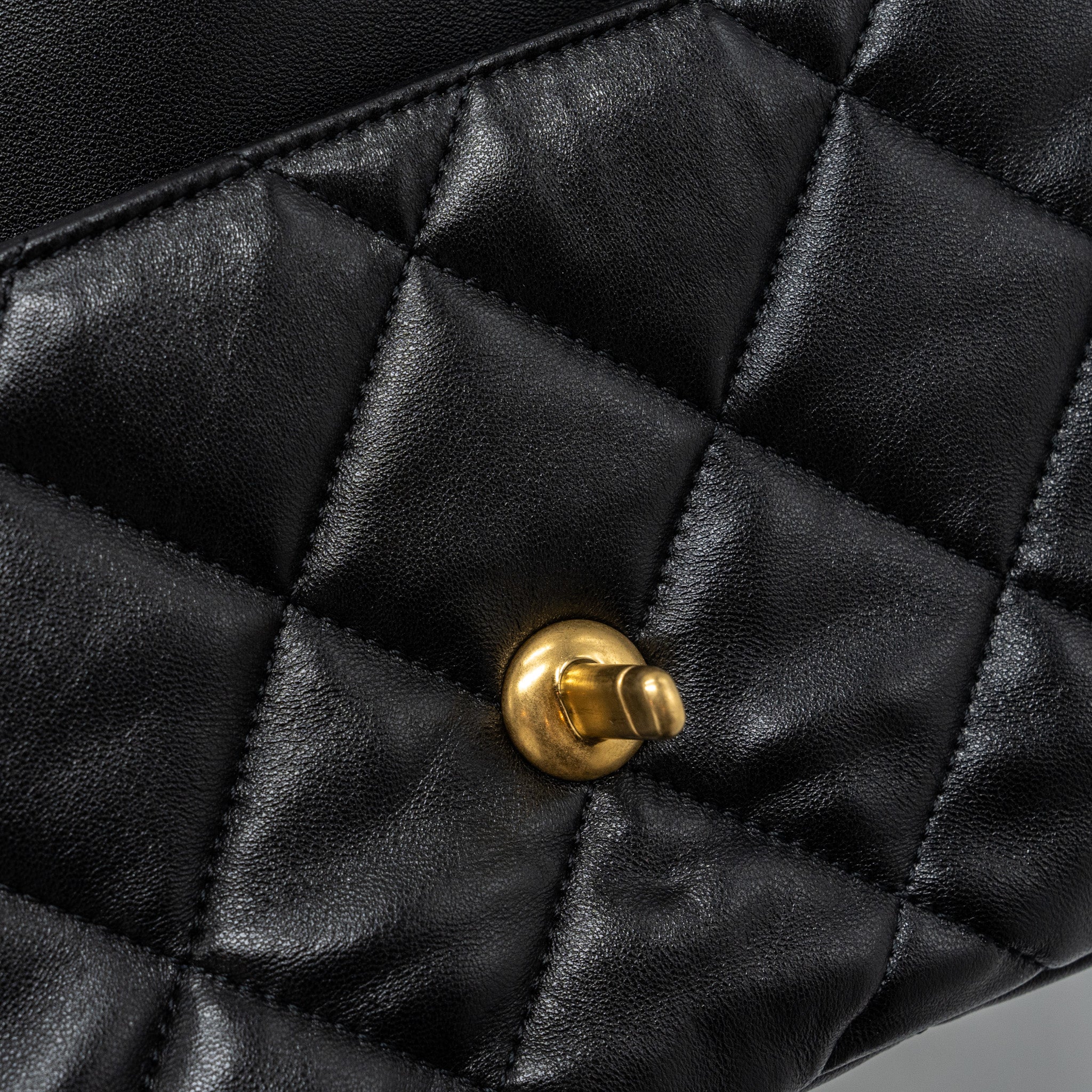 CHANEL 23S COCO LOVE FLAP BAG LAMBSKIN BLACK BRUSHED GHW (MICROCHIP)