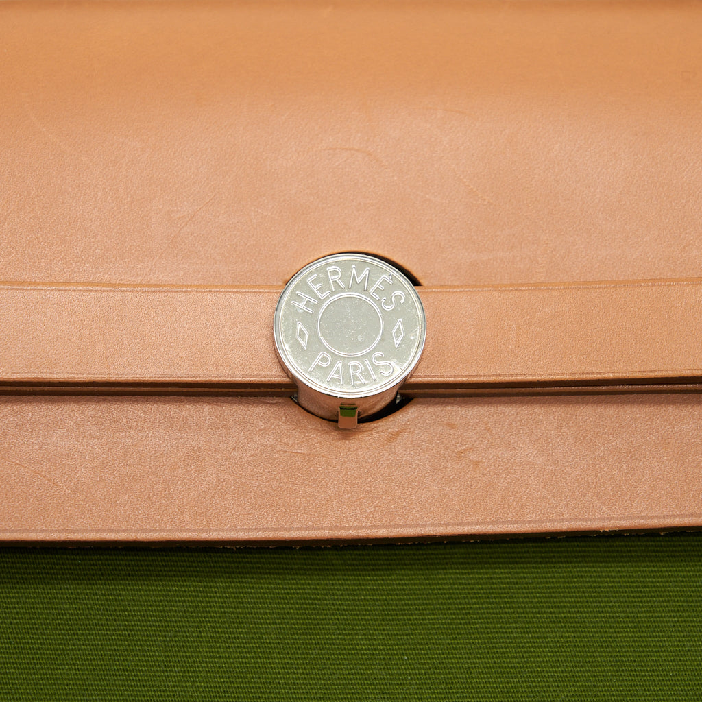 HERMES HERBAG ZIP 39 CANVAS PELOUSE/ NATURE SHW