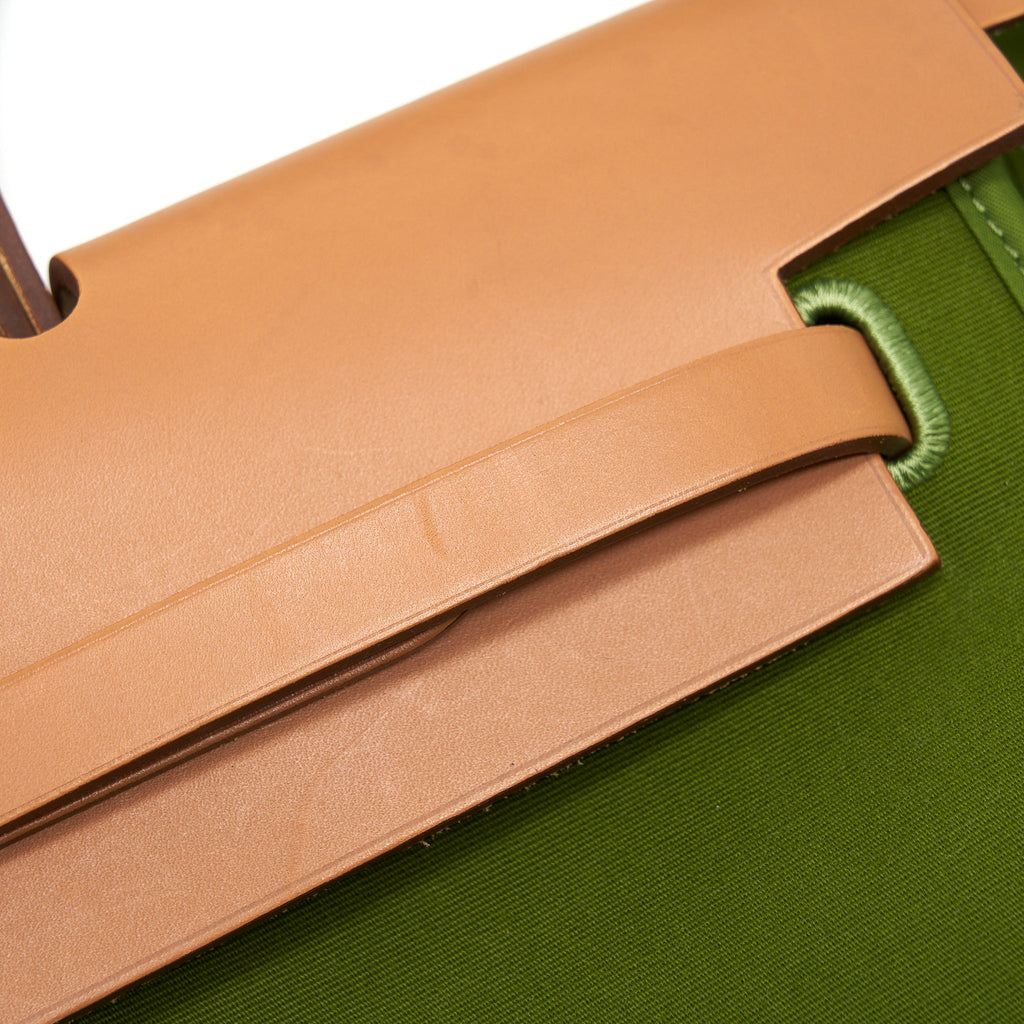HERMES HERBAG ZIP 39 CANVAS PELOUSE/ NATURE SHW