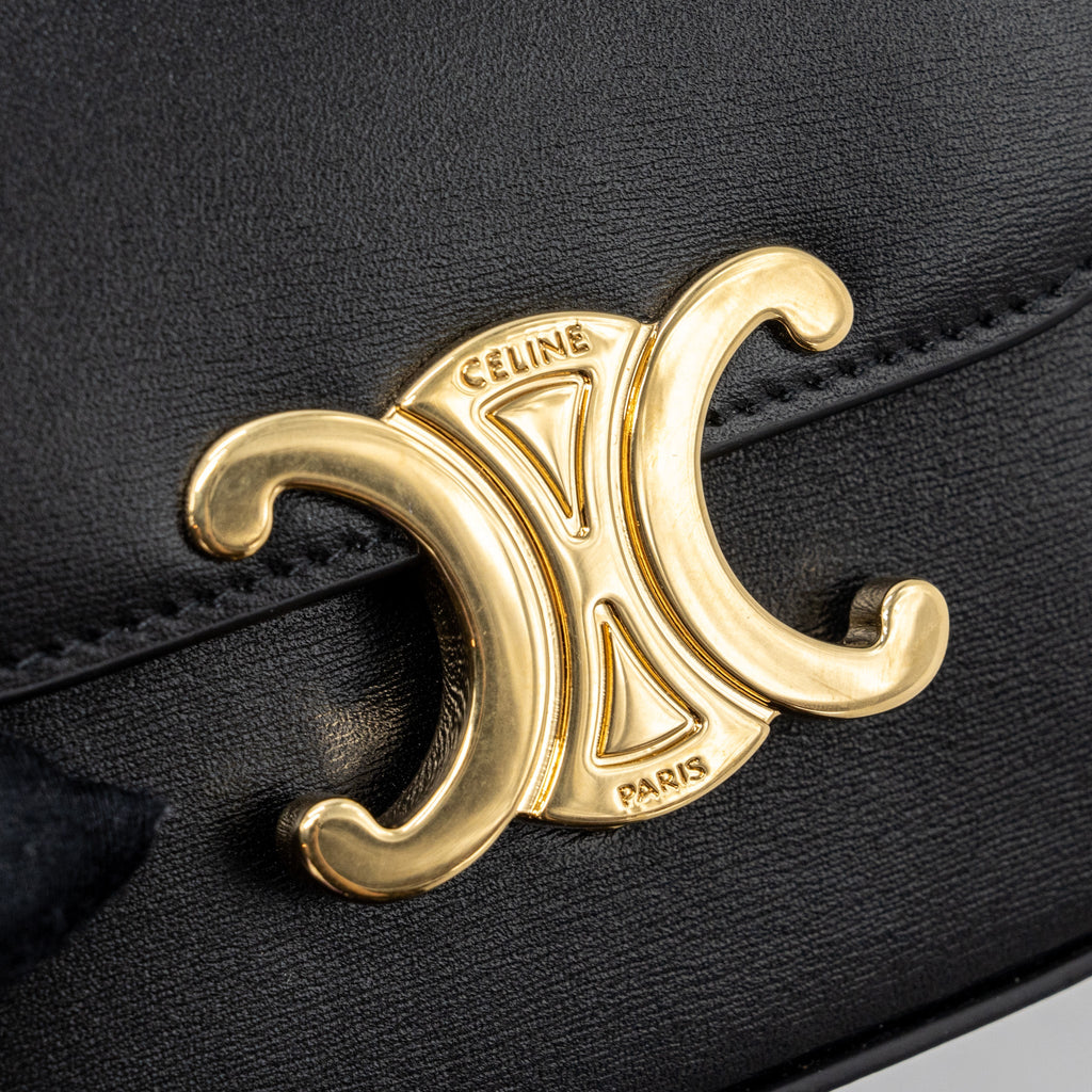 CELINE CLAUDE SHINY CALFSKIN BLACK GHW