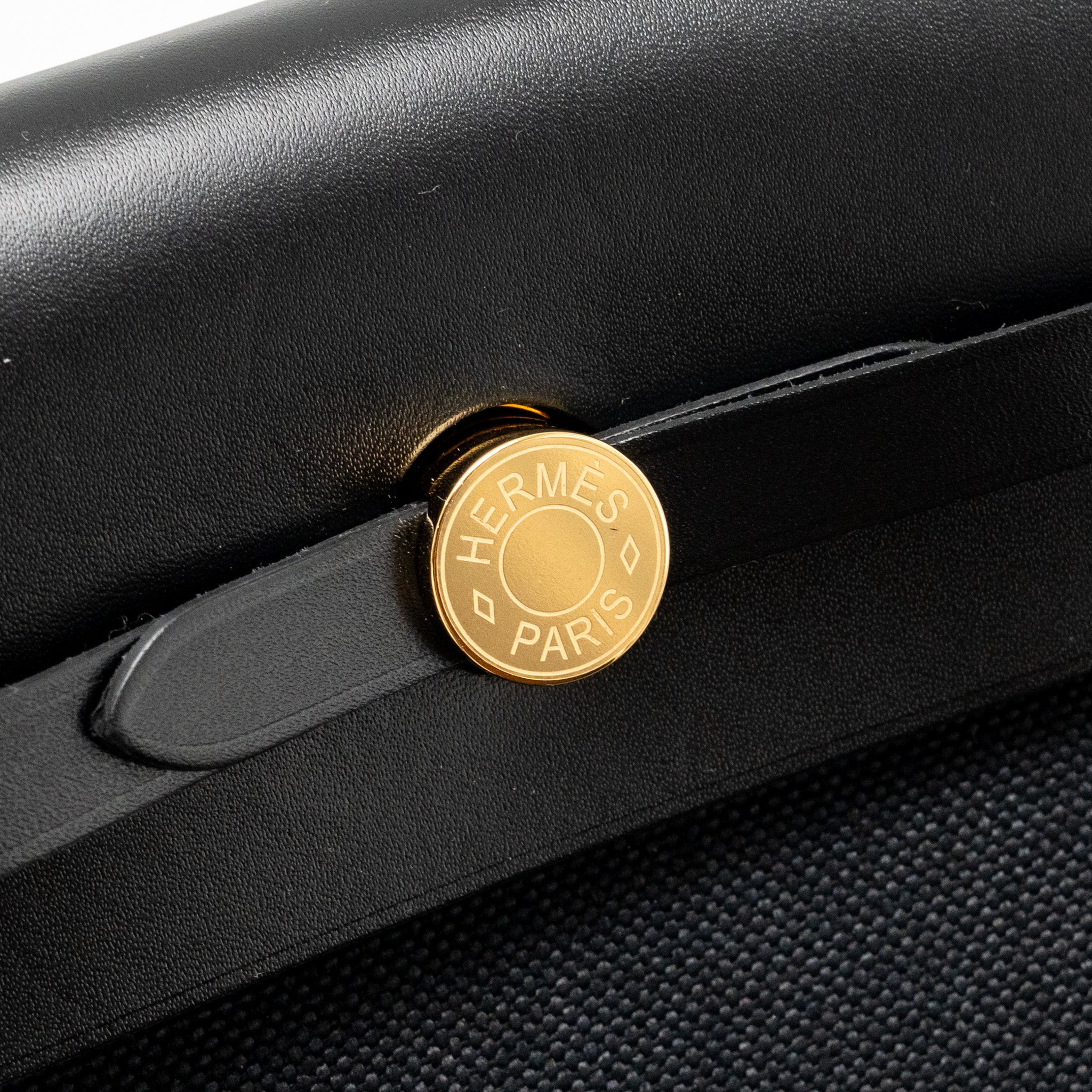 HERMES HERBAG MINI CANVAS / HUNTER BLACK GHW