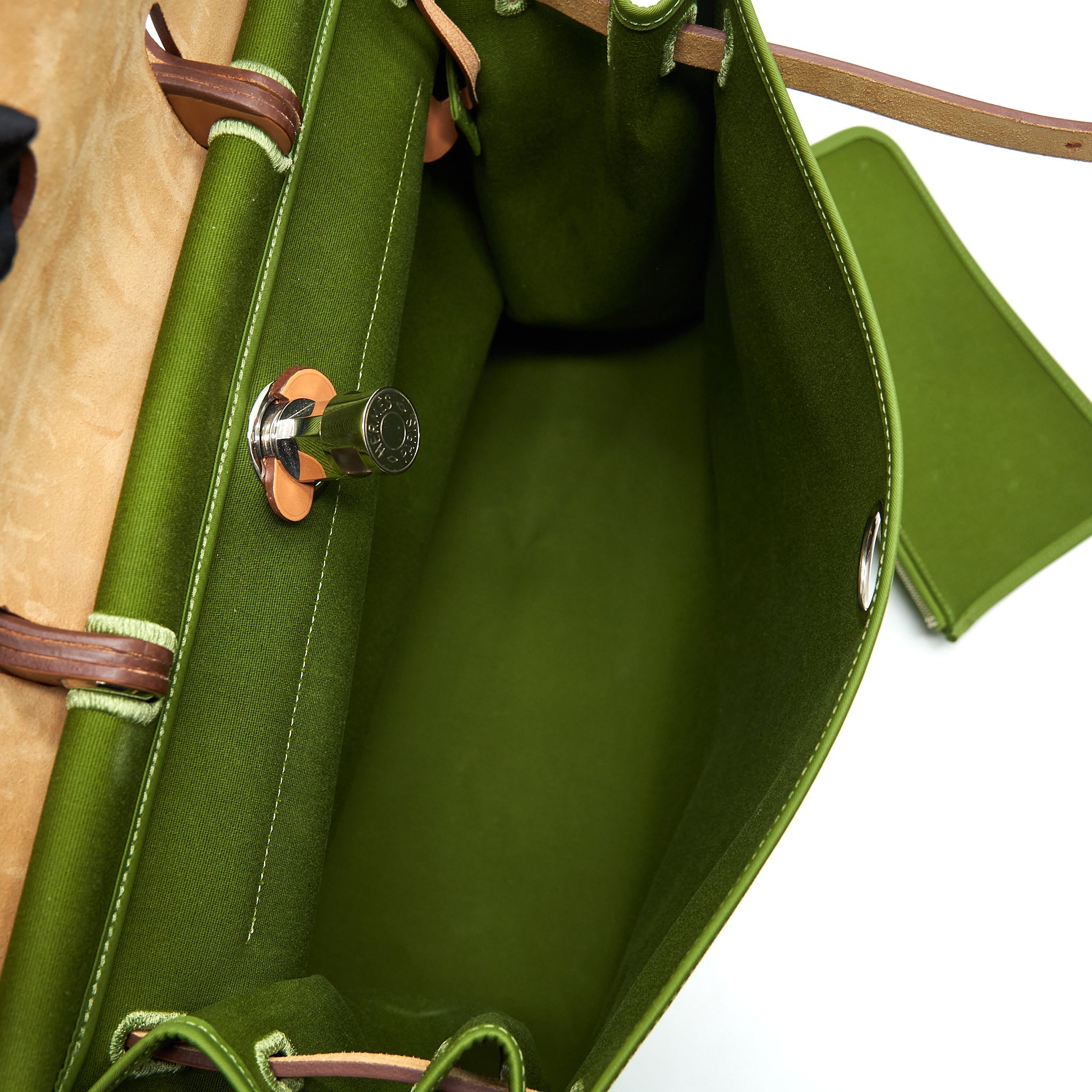 HERMES HERBAG ZIP 39 CANVAS PELOUSE/ NATURE SHW