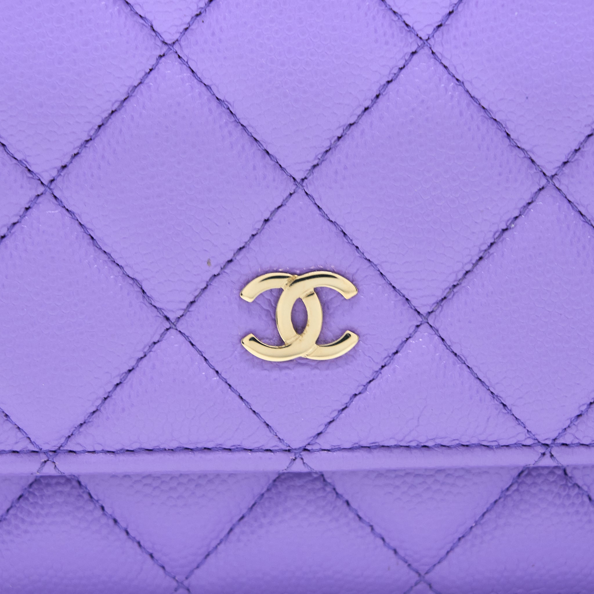 CHANEL CLASSIC WALLET ON CHAIN CAVIAR PURPLE LGHW