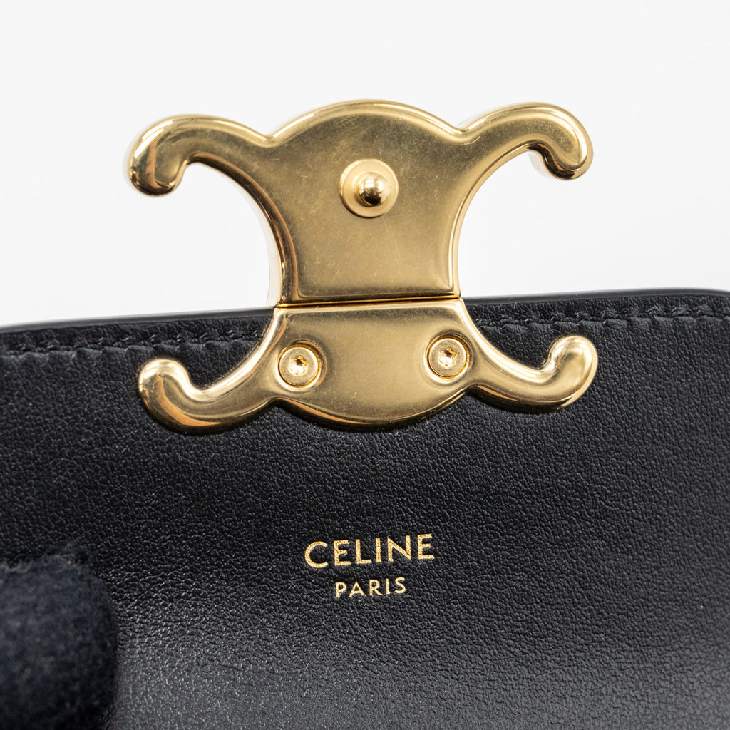CELINE CLAUDE SHINY CALFSKIN BLACK GHW