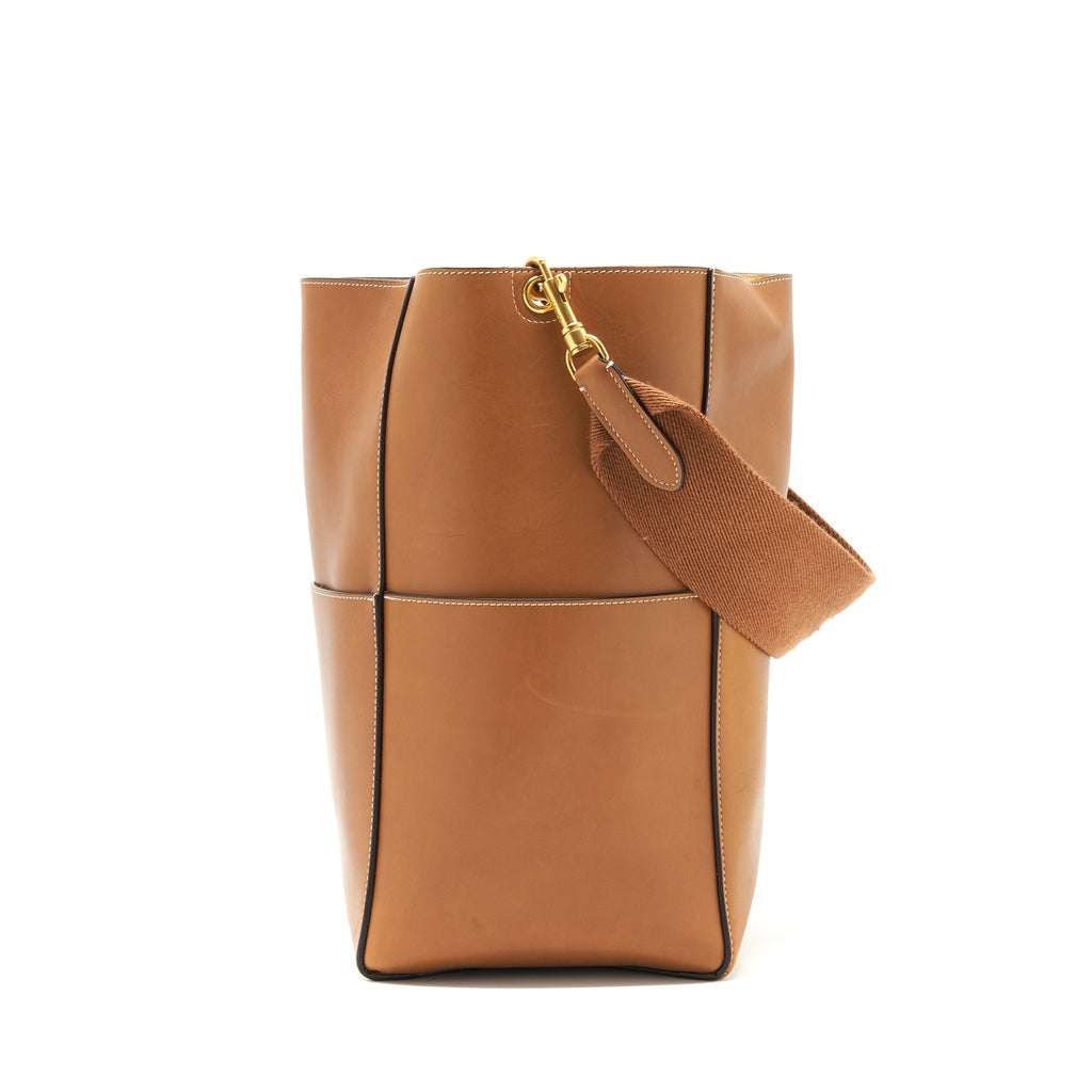 CELINE SANGLE BUCKET BAG BROWN GHW