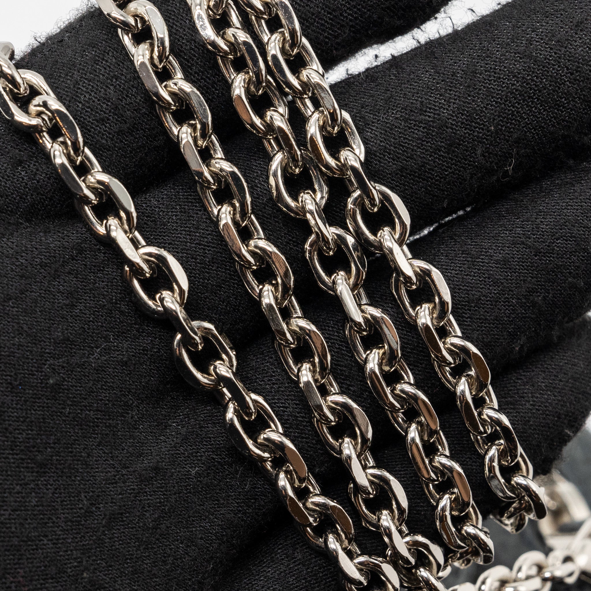 BALENCIAGA MINI CITY CROSSBODY CHAIN BAG LEATHER GREY SHW