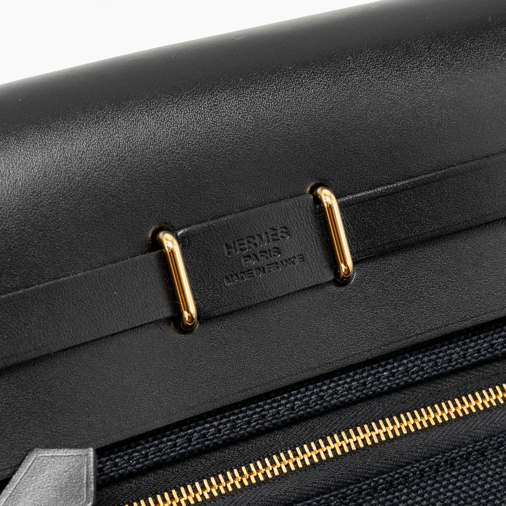 HERMES HERBAG MINI CANVAS / HUNTER BLACK GHW